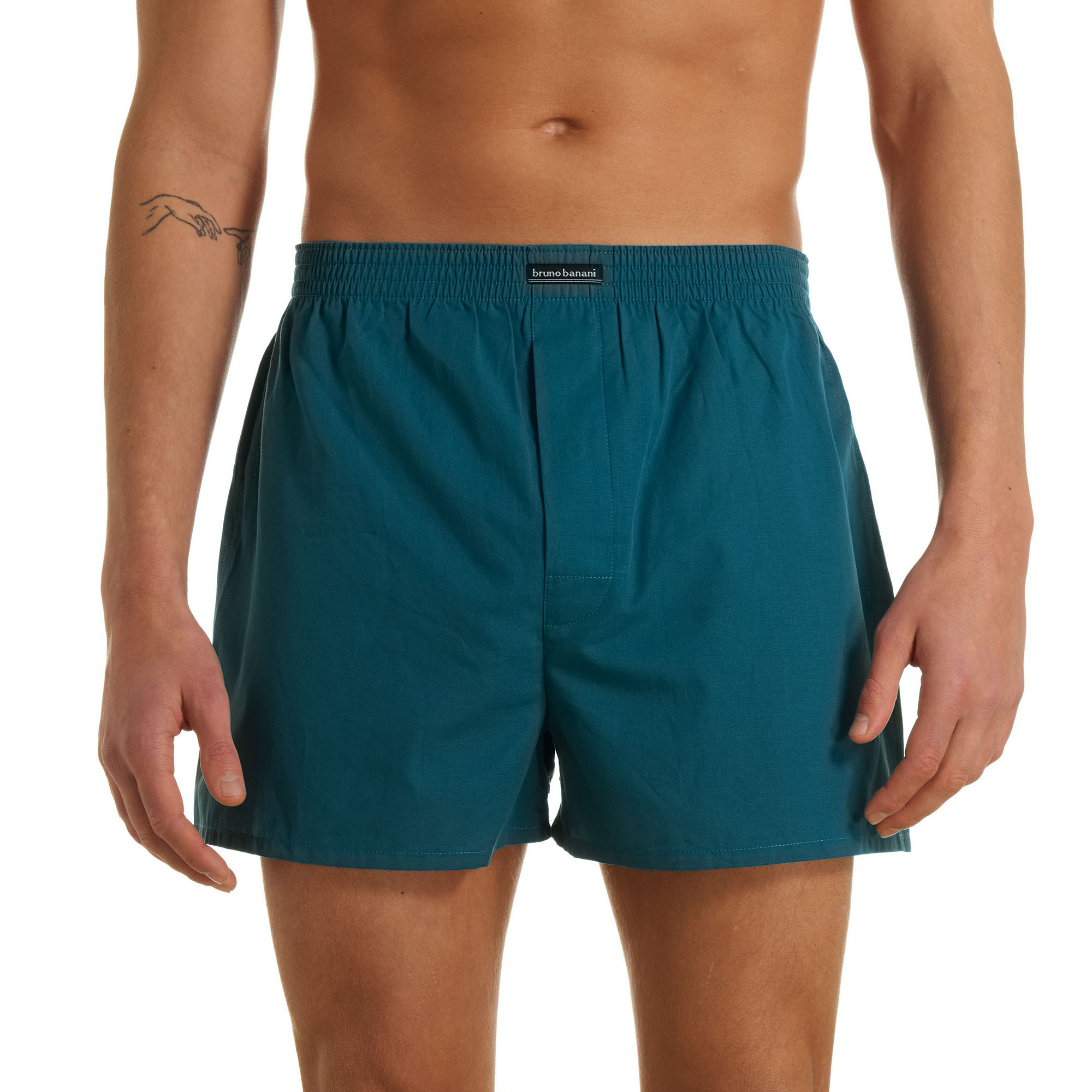 Hose, Badeshorts, Teal, Unifarben, Elastischer Bund