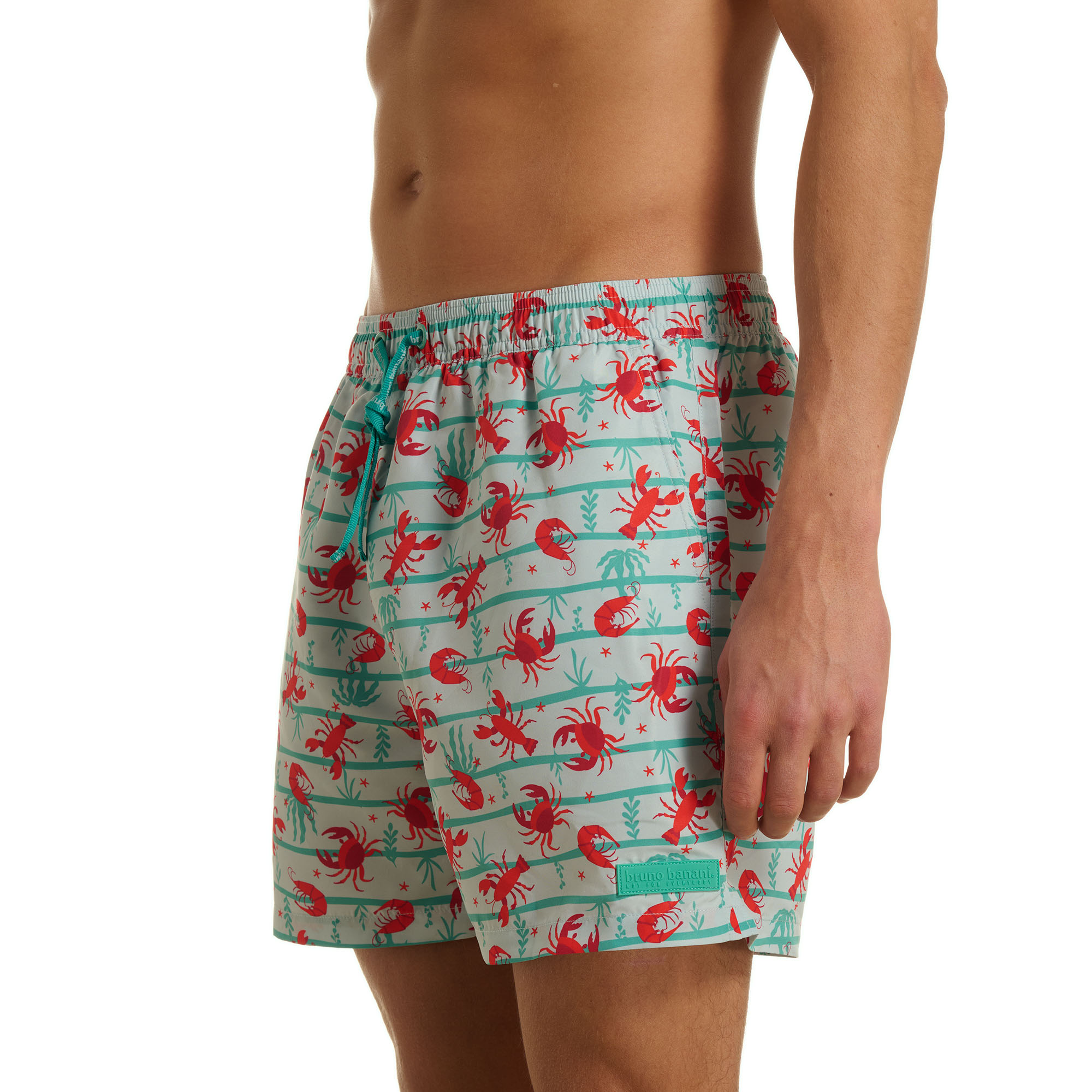 Schwimmshorts, Badeshorts, Meeresmuster, Crab-Print, Tropical