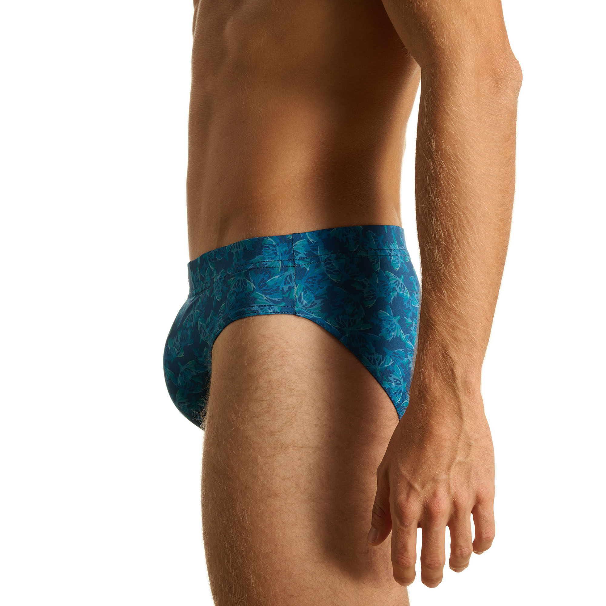 Schwimmhose, Badehose, blaues Muster, Polyester, Mann