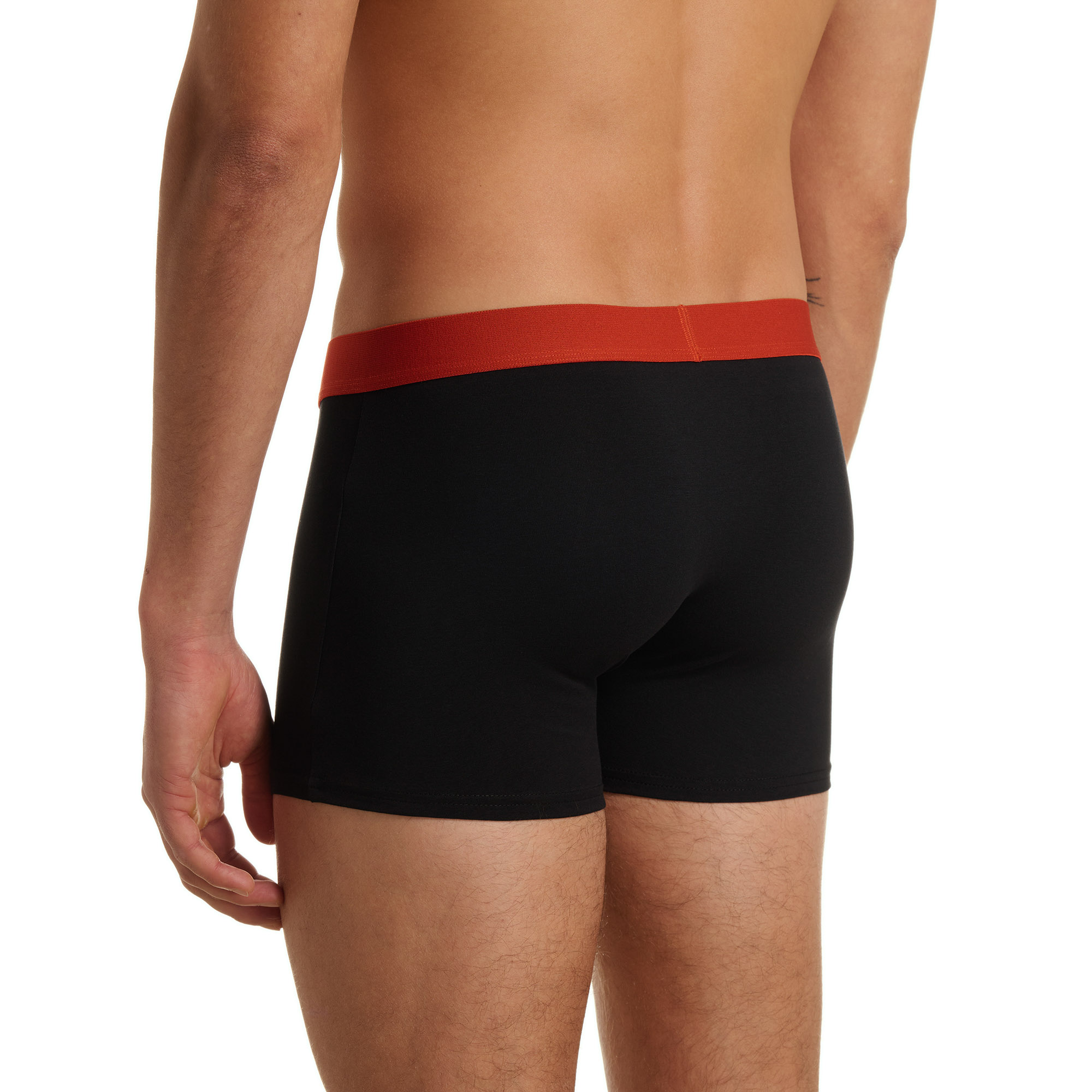 Boxer, Shorts, Schwarz, Rotes Bündchen, Fester Sitz