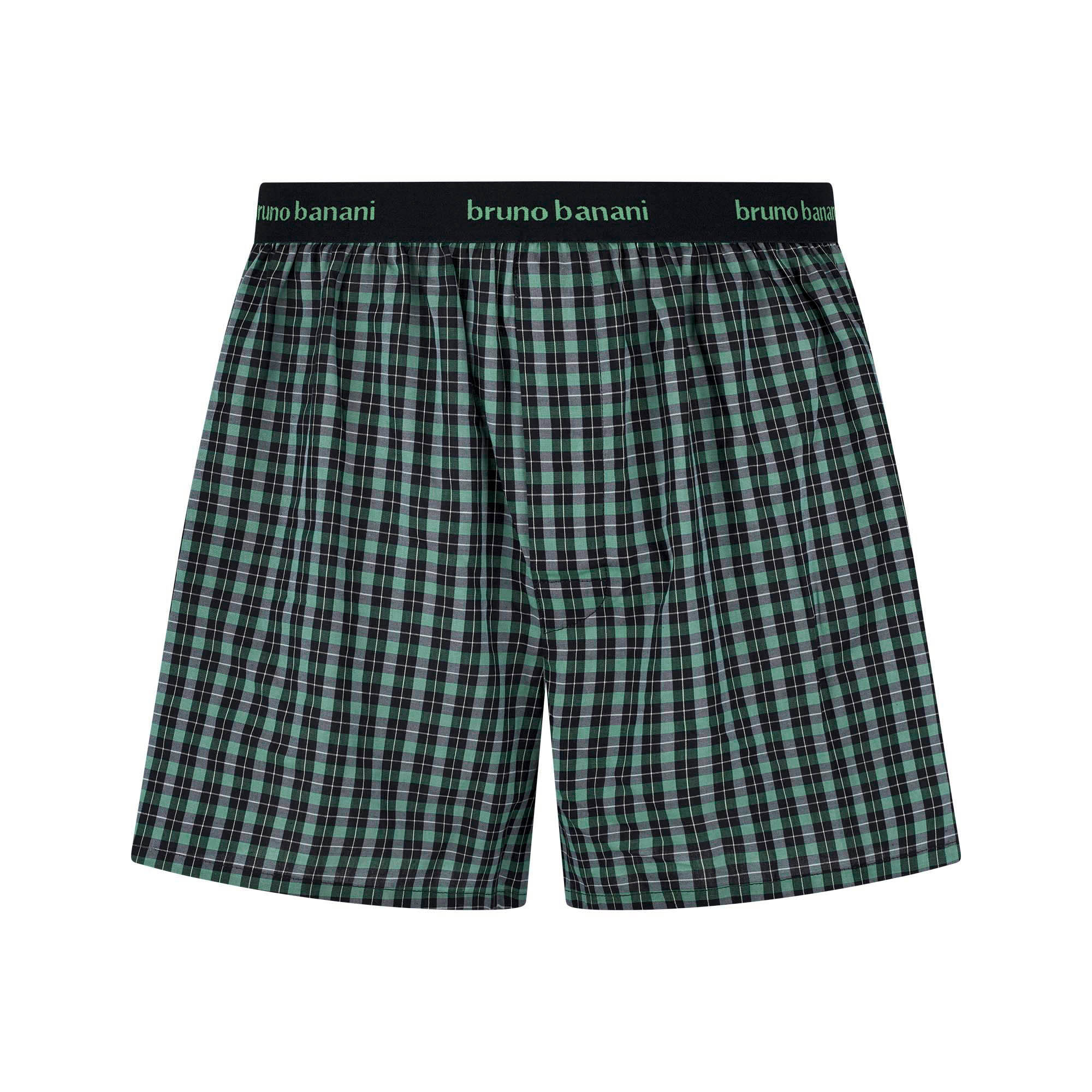 Boxershorts, Streifen, Karomuster, Baumwolle, Schwarz-Grün