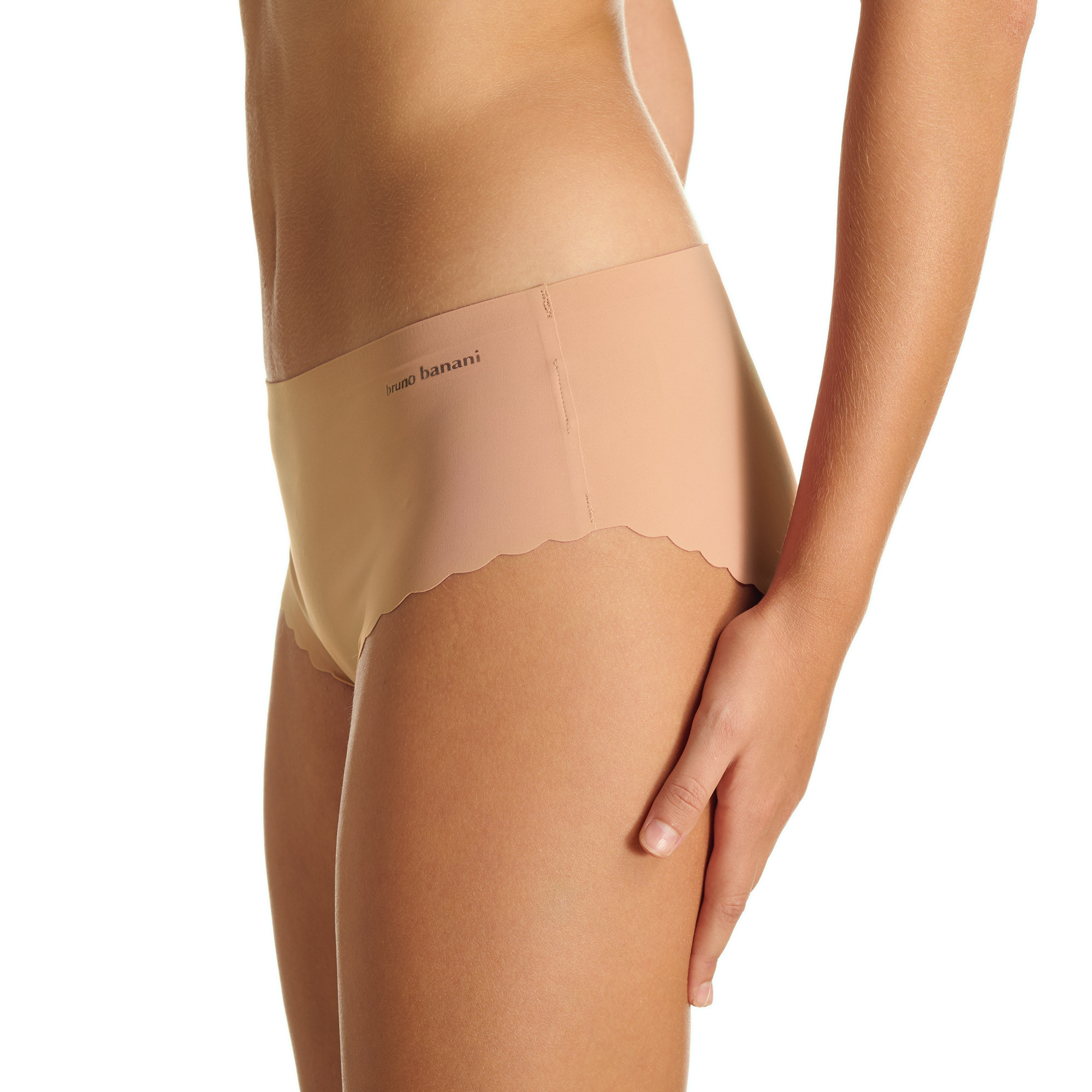 unterwäsche, slip, bikini-unterhose, scallop-kante, neutrale farbe