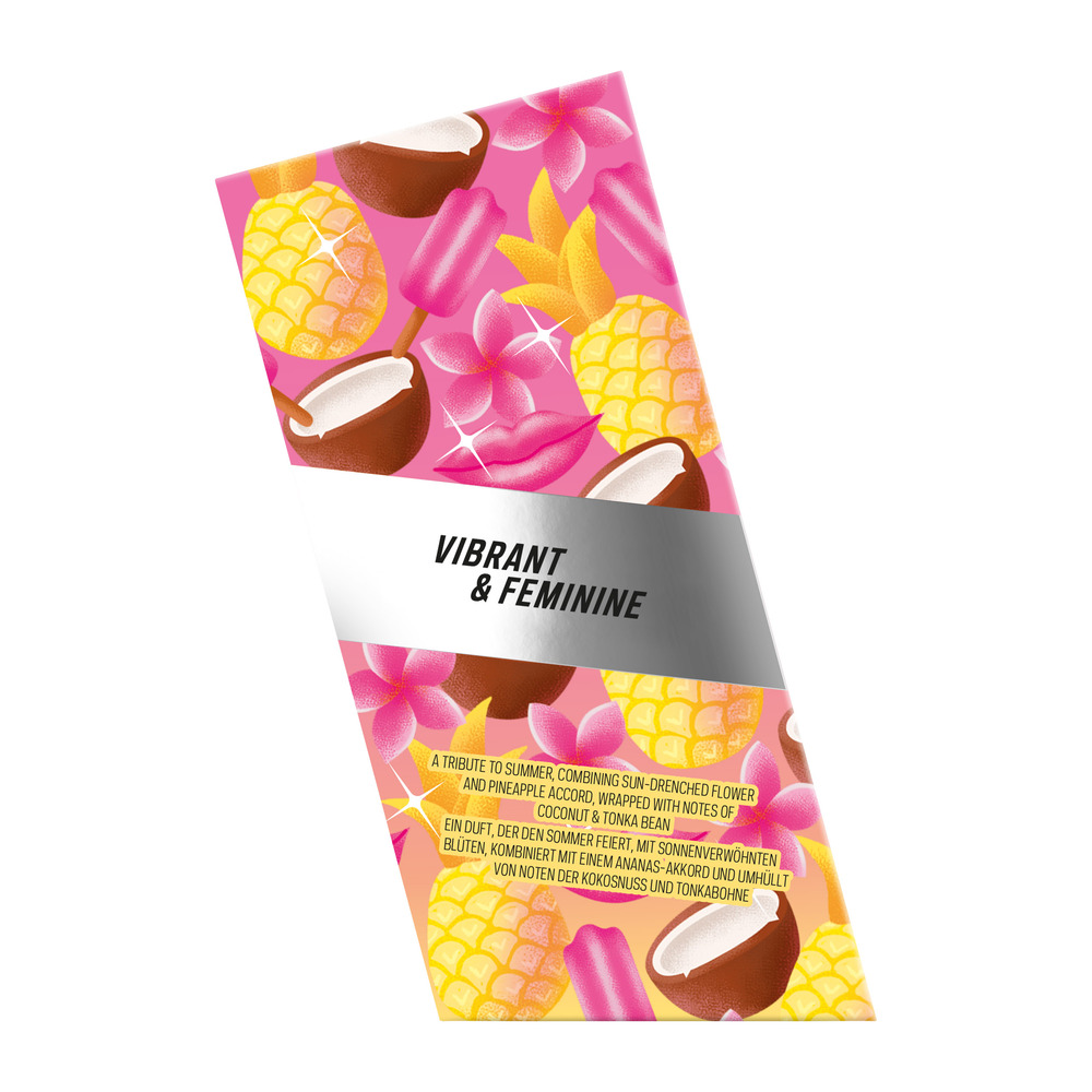 geschmack Chocolade, Kokos, Ananas, rosa Blume, Verpackungsdesign