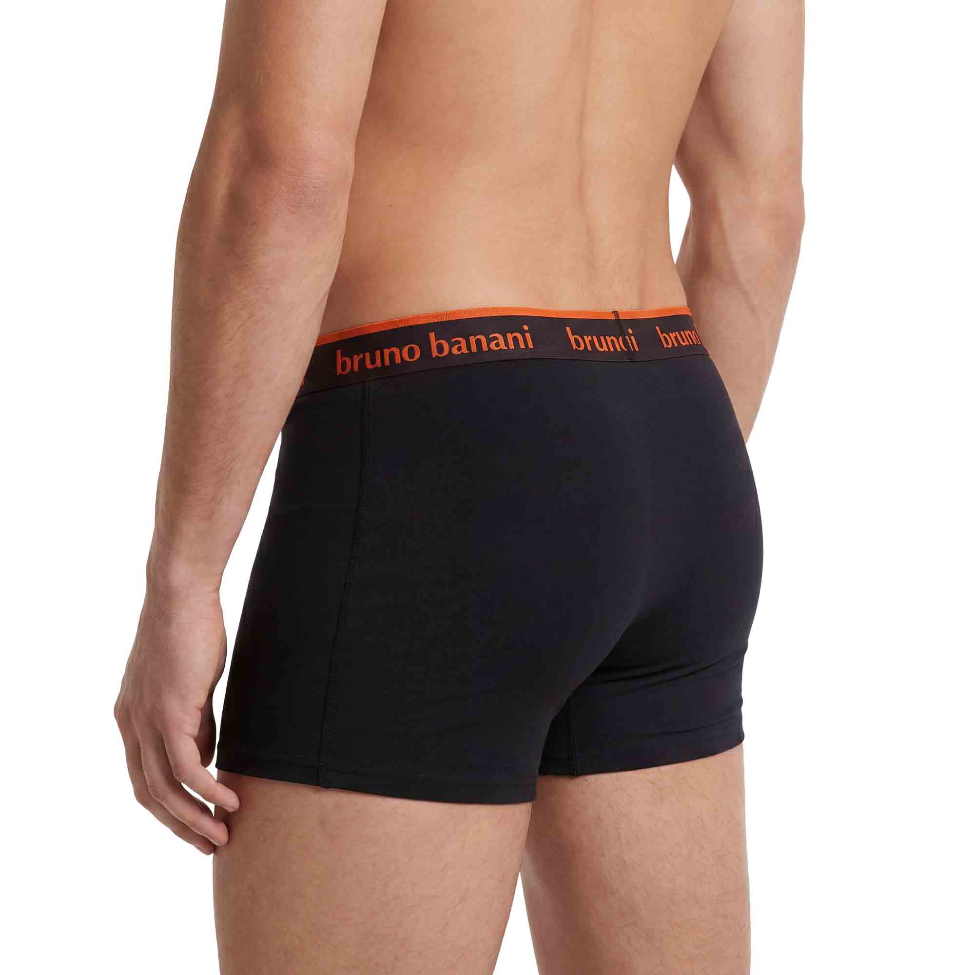 Herren-Boxershorts, Schwarz, Elastischer Bund, Logobund, Kurz geschnitten