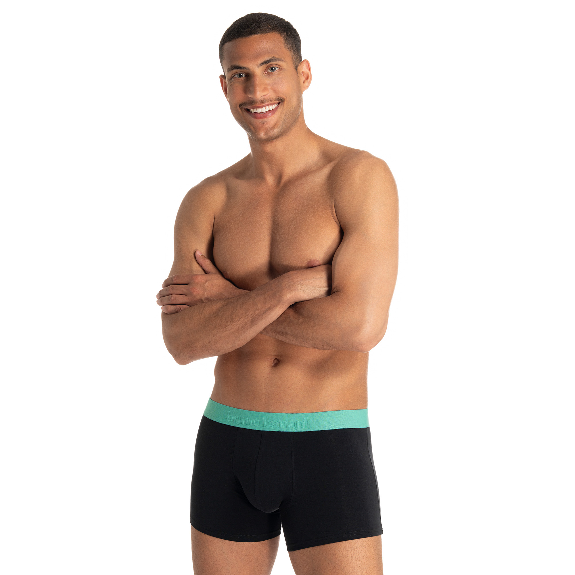 Männerunterhose, Boxer, Schwarz, Gurtband-Bund, Körperformendes Unterteil