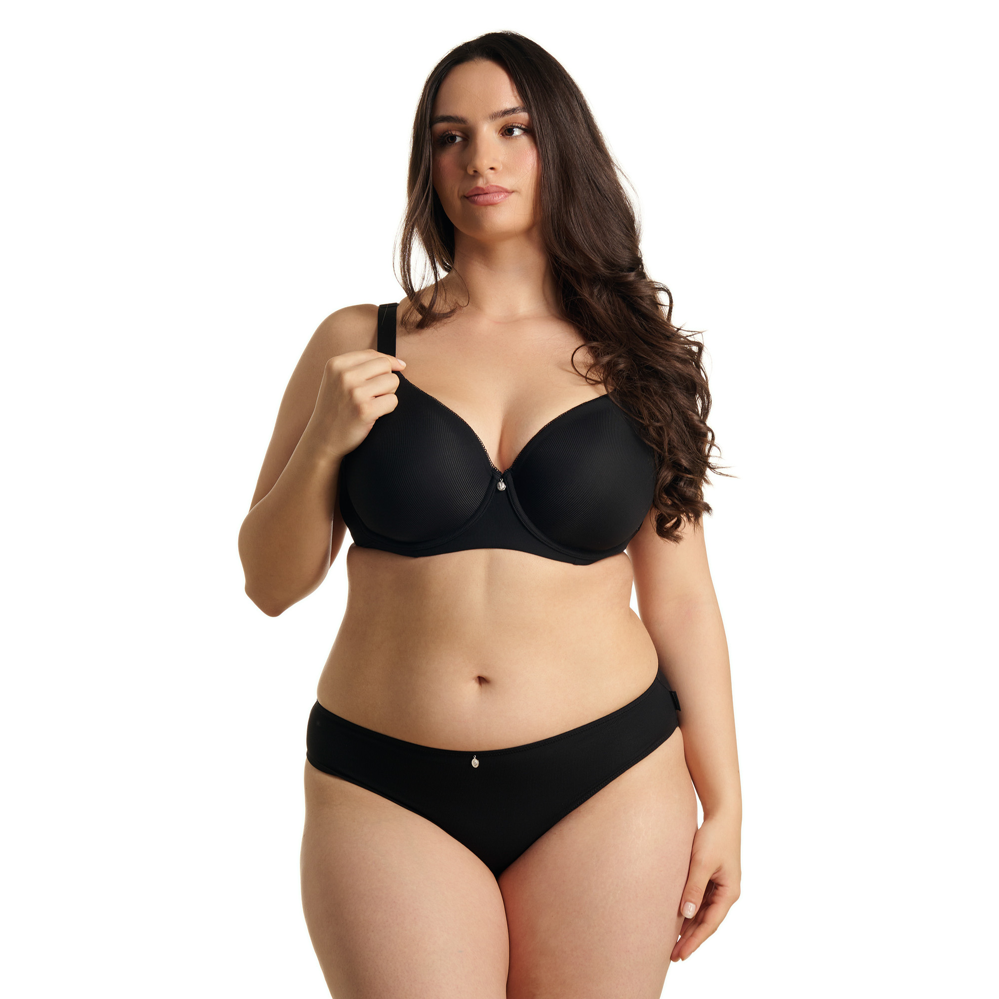 BH-BH, schwarzes BH, Underwire, unifarben, Plus-Size