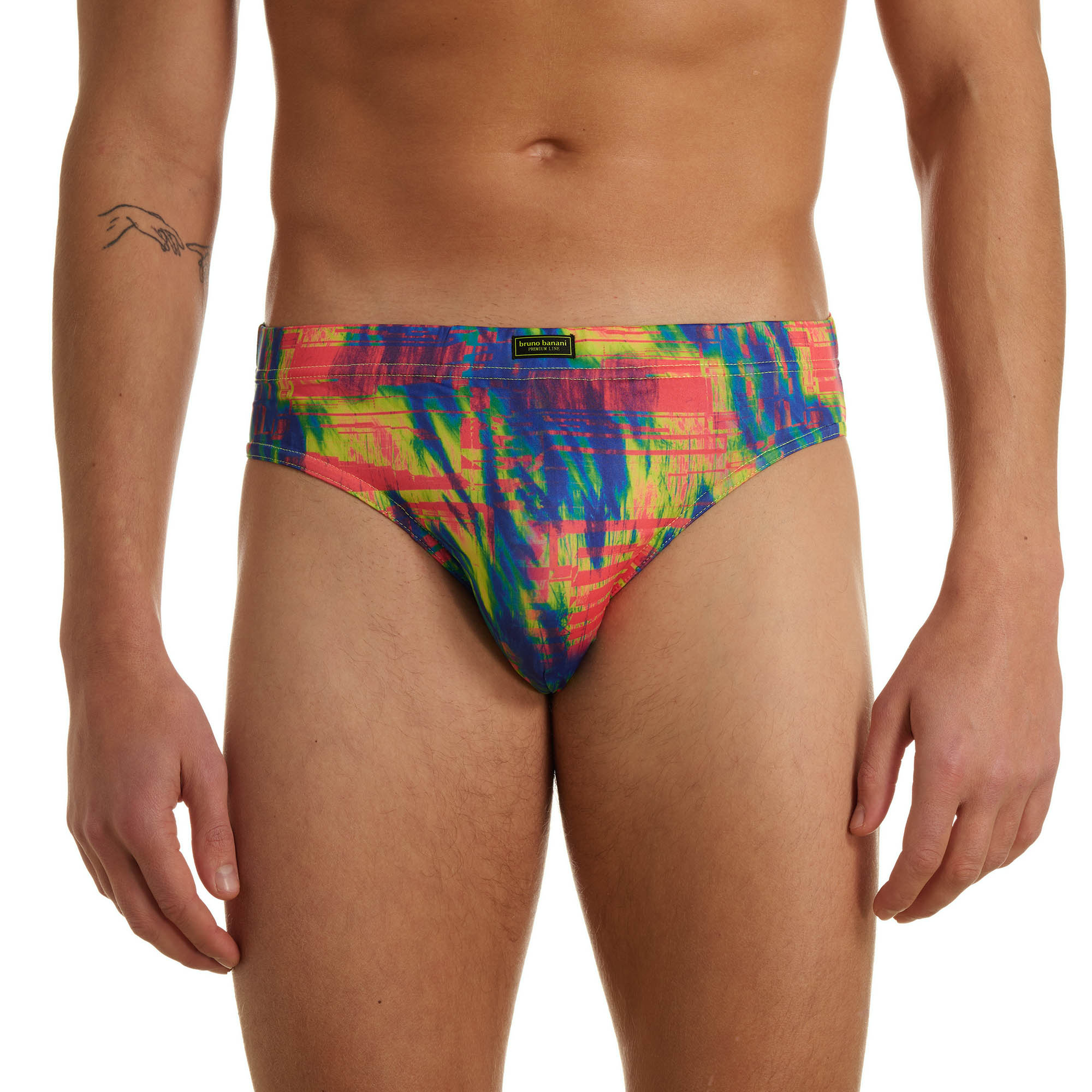 Badeshorts, Herrenbadehose, Regelmäßiger Schnitt, Batik-Print, Mehrfarbig