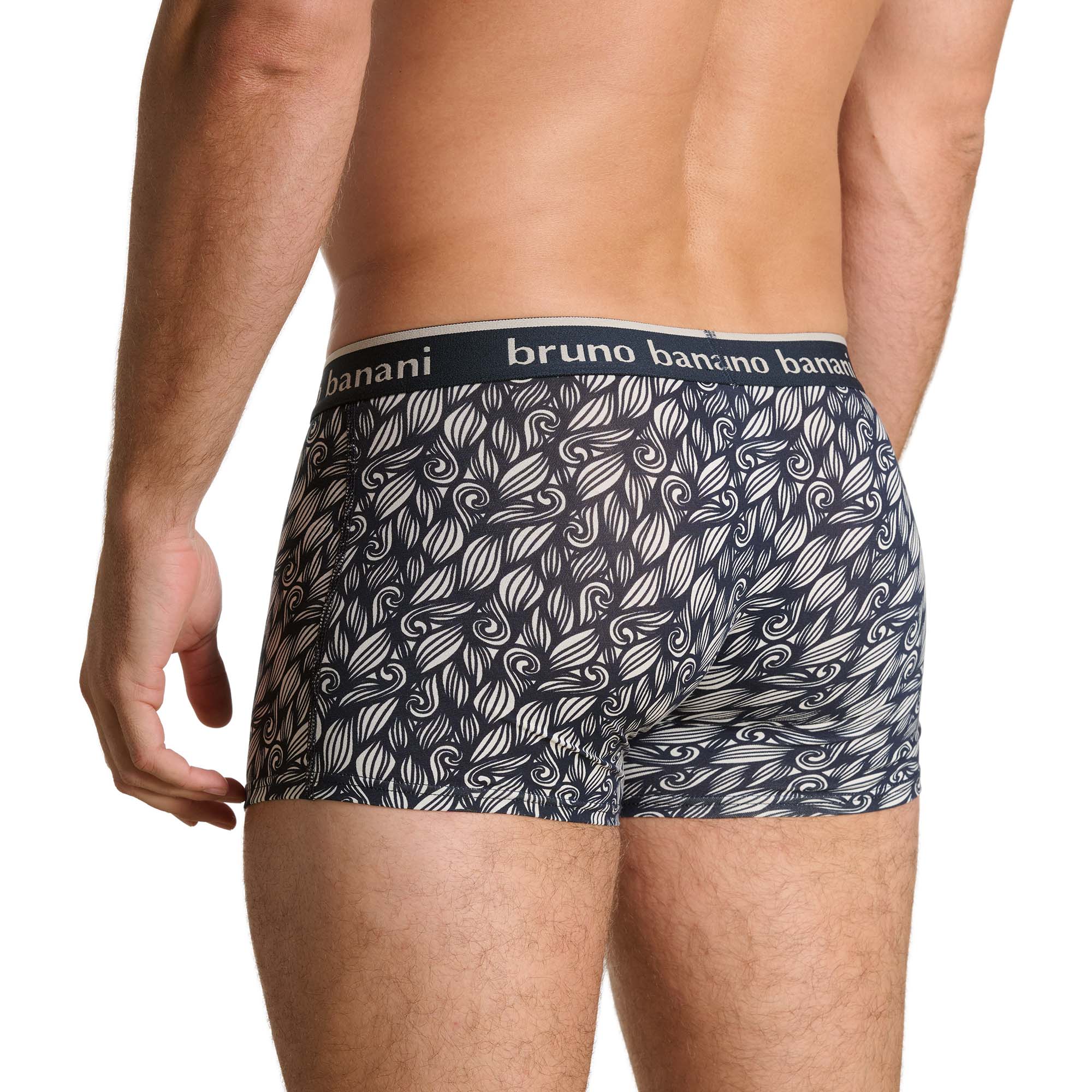 Boxerhosen, gemustertes Unterwäsche, Mitternachtblau, Elastischer Bund, Slips