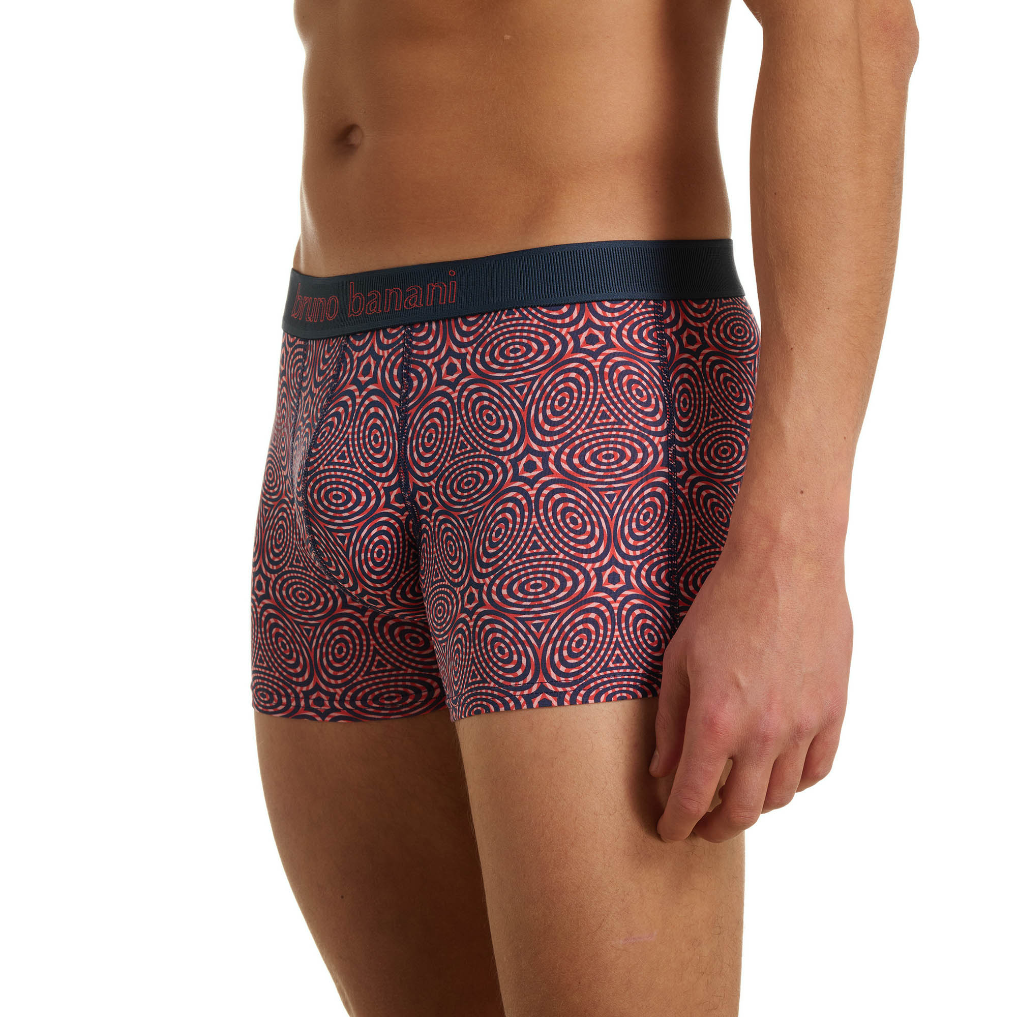 Boxer, Shorts, Patterned, Geometric, Navy red