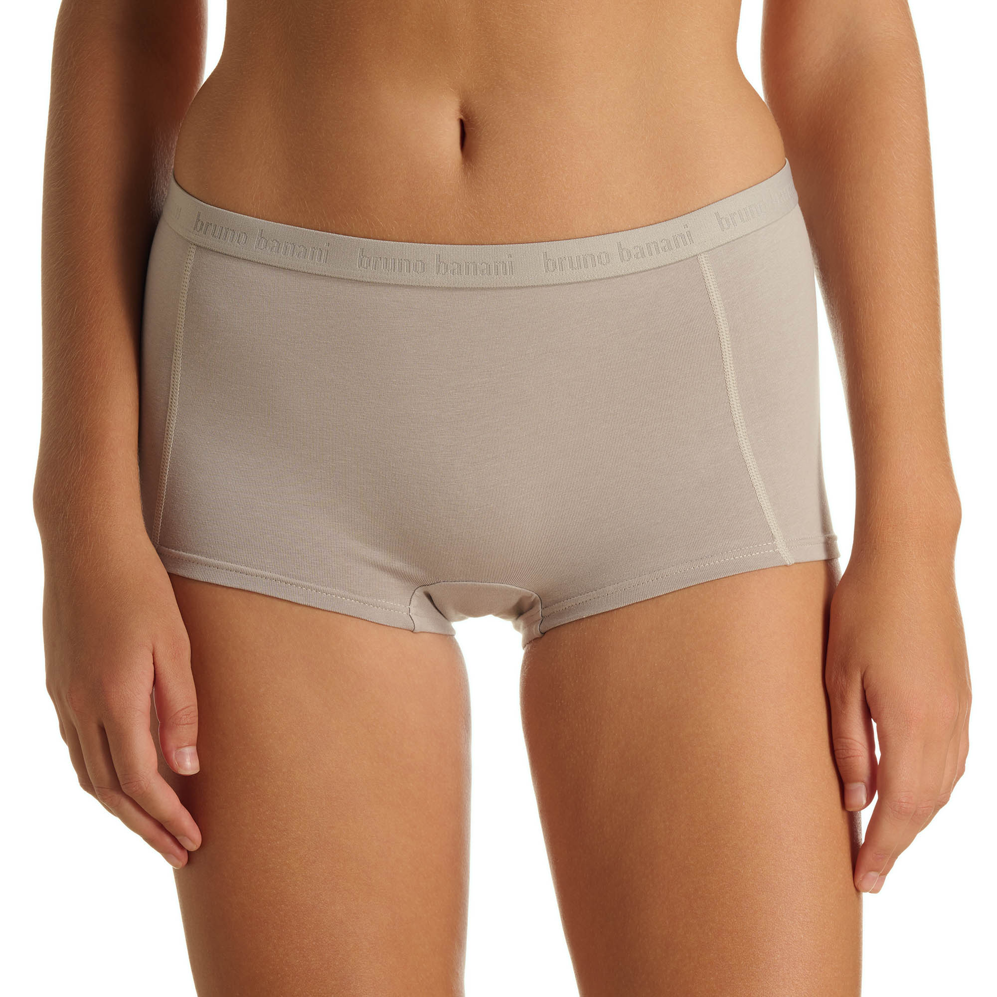 bikini-Unterwäsche, Mid Rise, Unifarben, Beige, weiches Material