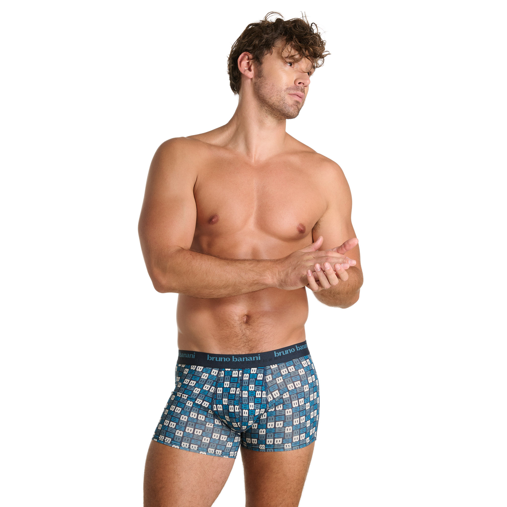 Boxer, Herrenboxer, gemusterte Unterwäsche, mitternachtblau, elastischer Bund