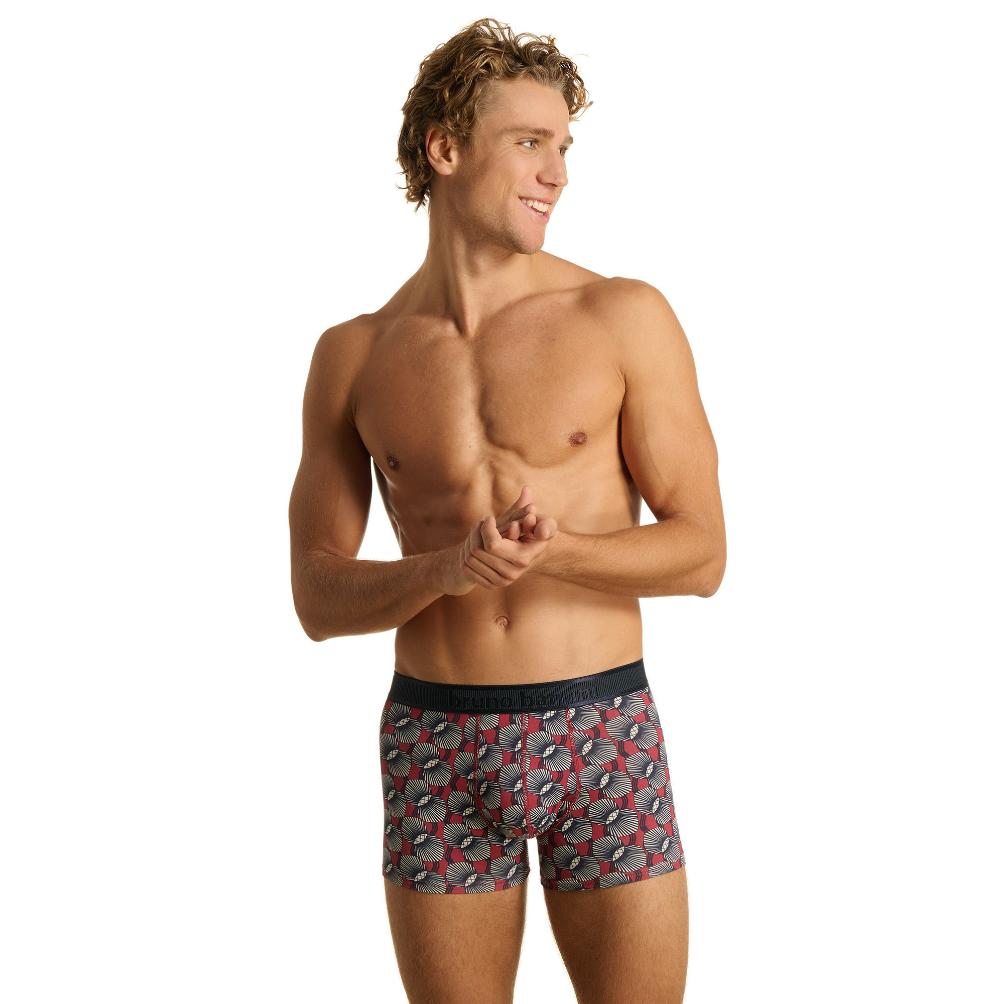 Boxershorts, Gemustertes Unterhosen-Design, Mid-Rise Bund, Kurze Länge, Herrenunterwäsche