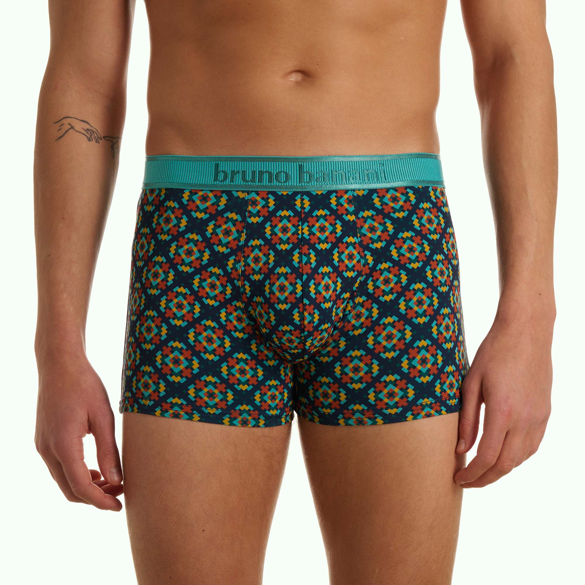 Boxer, gemustert, mehrfarbig, Hose, Elastikbund