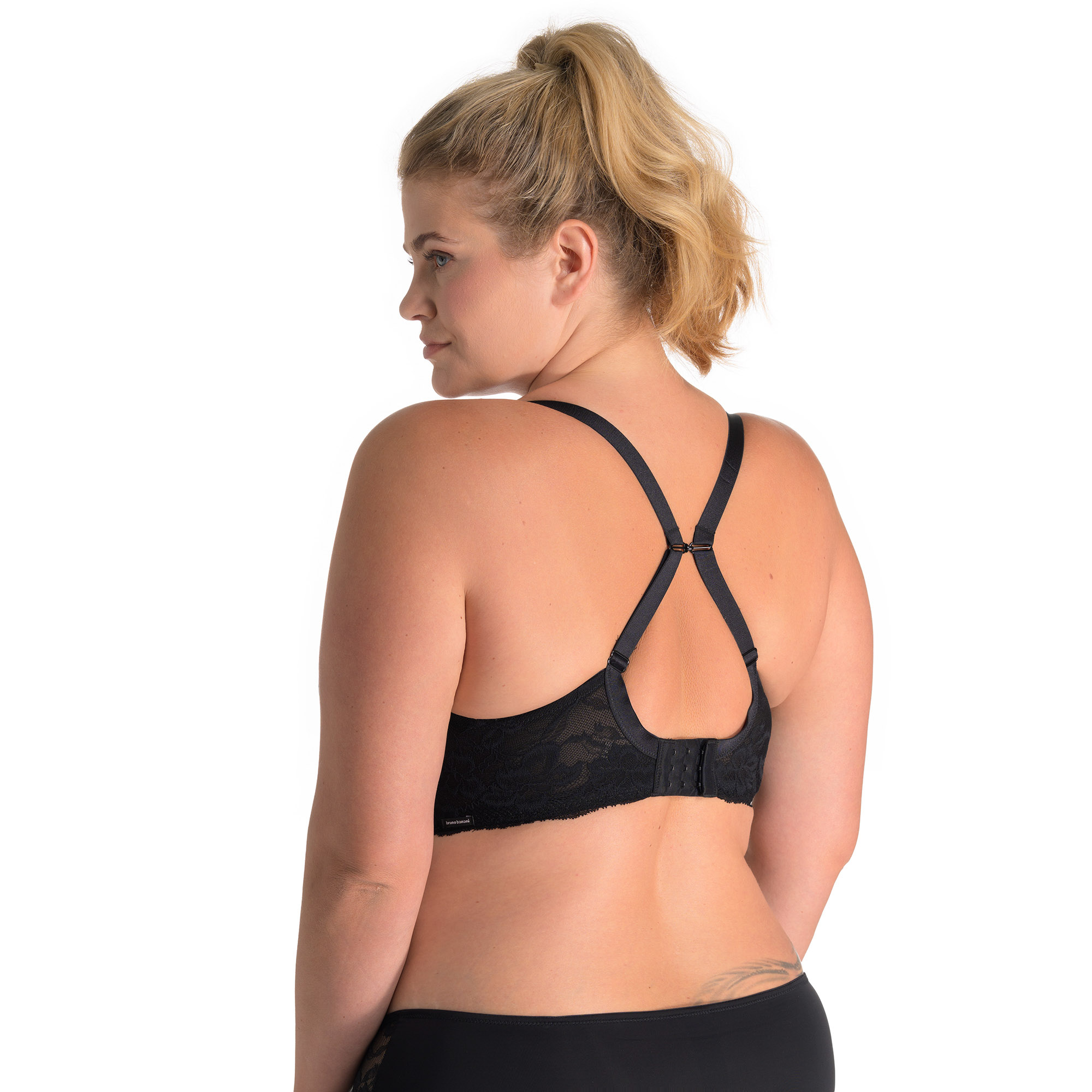 BH-Top, Lace, Schwarz, Spitzenrückseite, BH