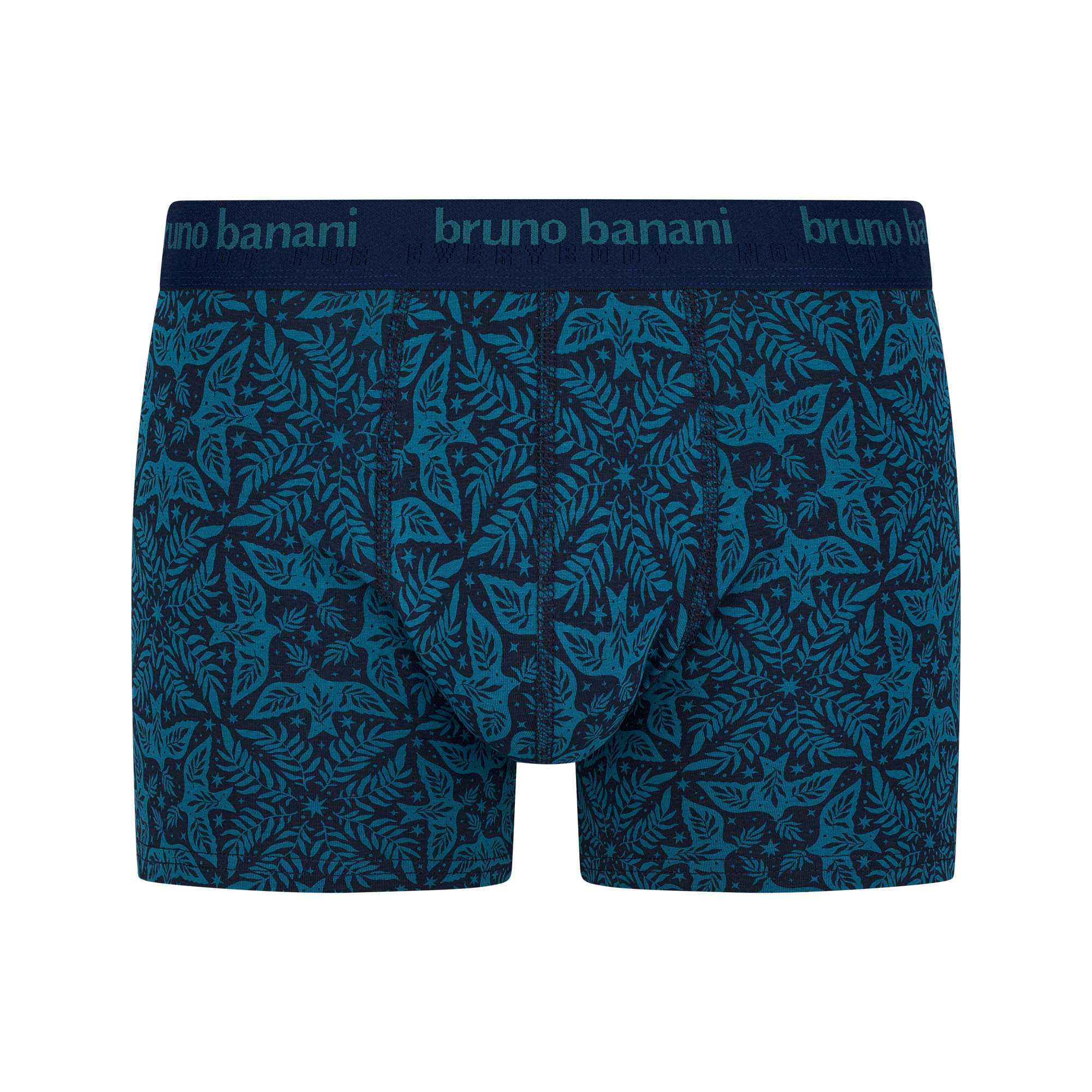 Unterwäsche, Boxer, Leaf-Print, Dunkelblau, Elastischer Bund