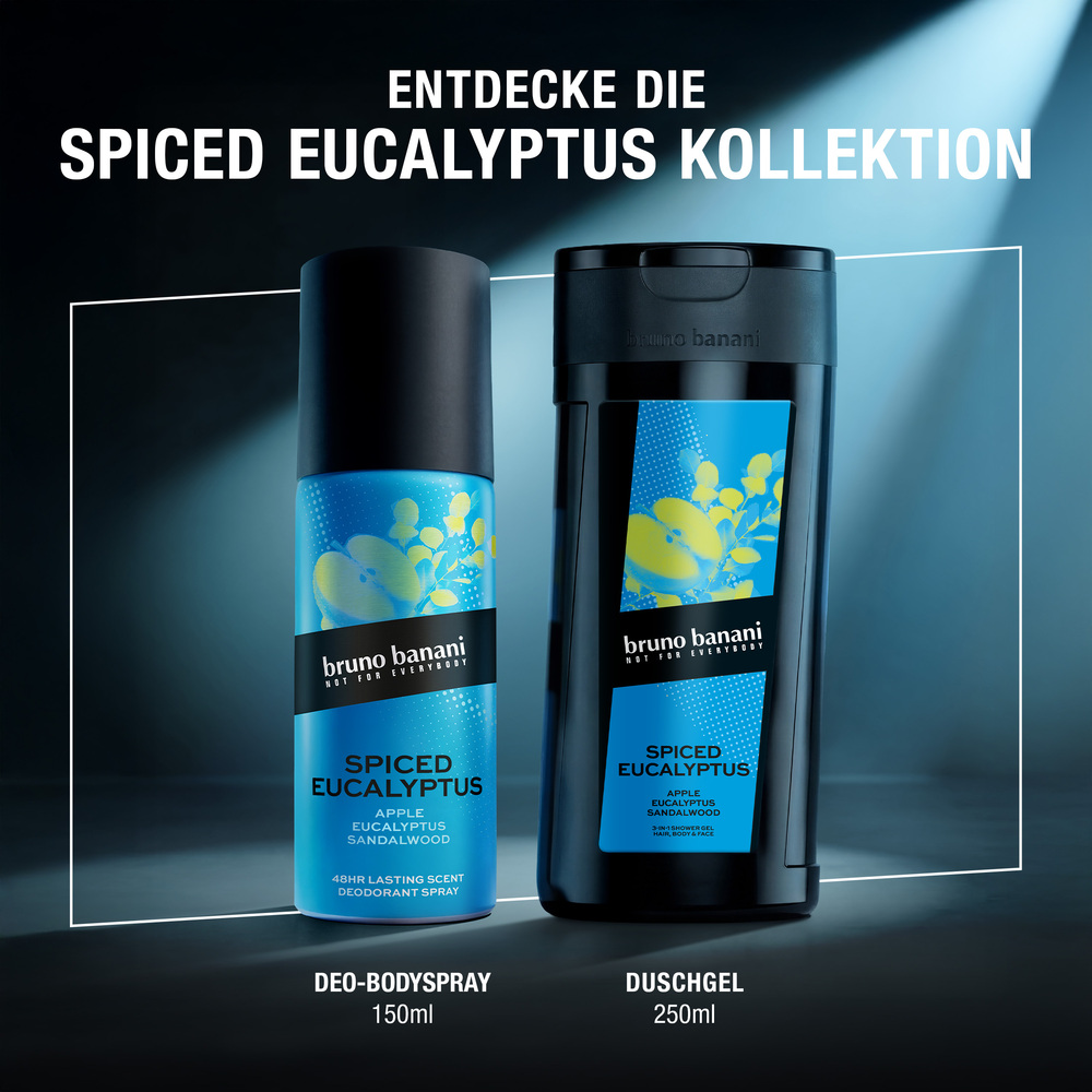 Deodorant, Duschgel, Spiced Eucalyptus, Bruno Banani, 150ml