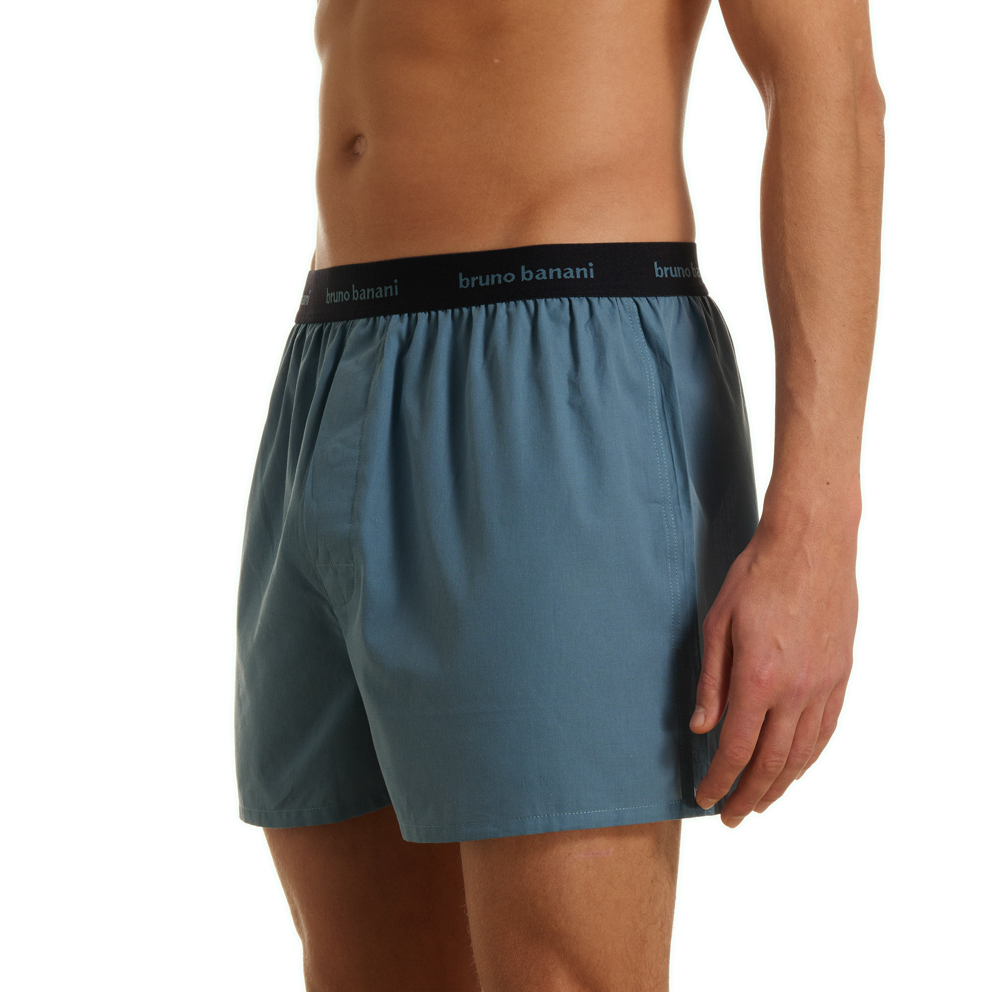 Boxershorts, Shorts, elastischer Bund, Blau, Herren, Unterwäsche, Boxershorts, Baumwolle, einfarbig, grau-blau