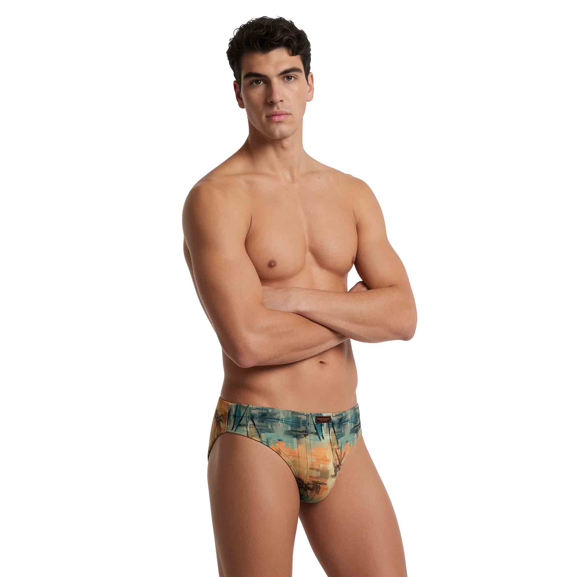 Herren-Slip, Bunt, Abstraktes Muster, Niedrige Taille