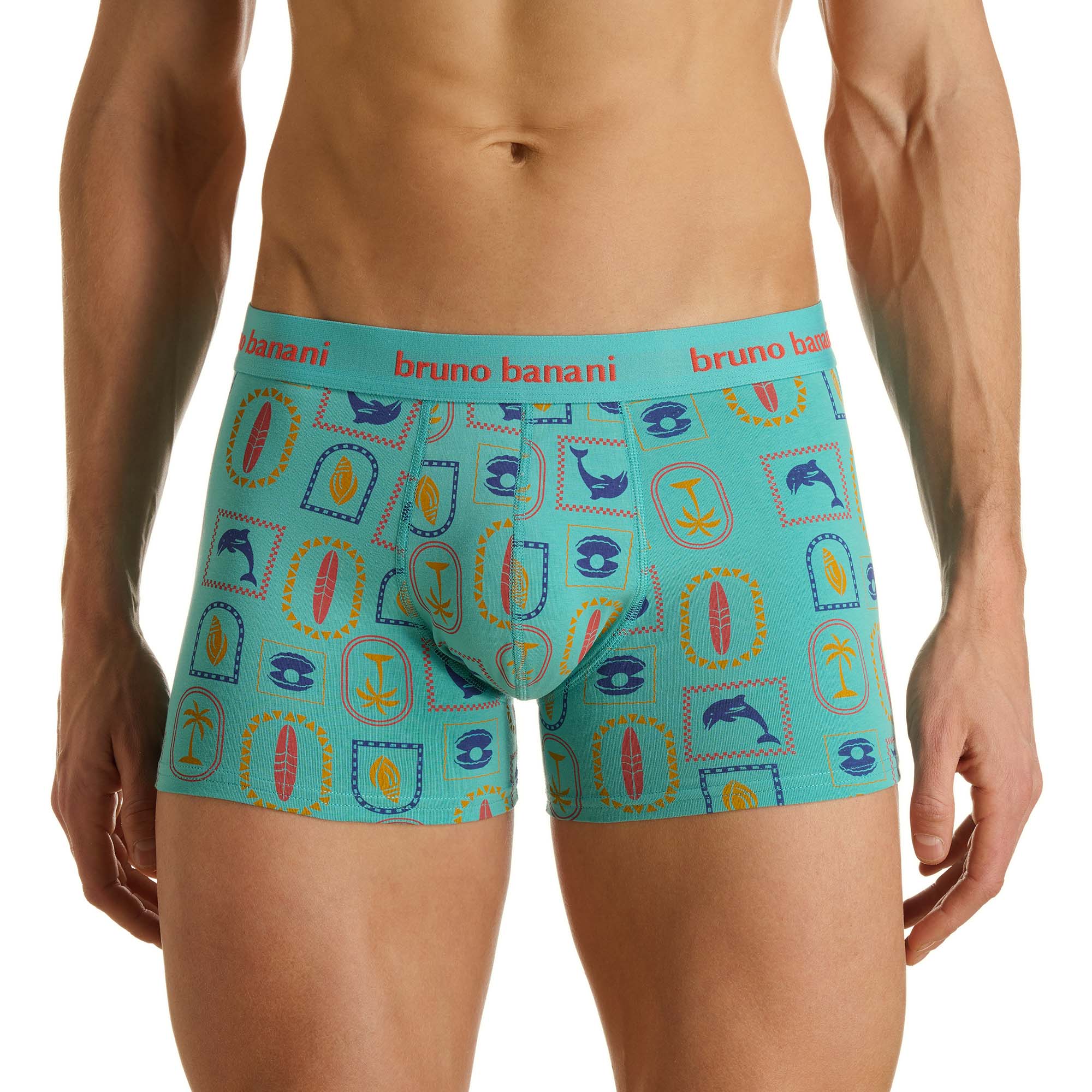 boxer, boxer shorts, muster, türkis, bruno banani