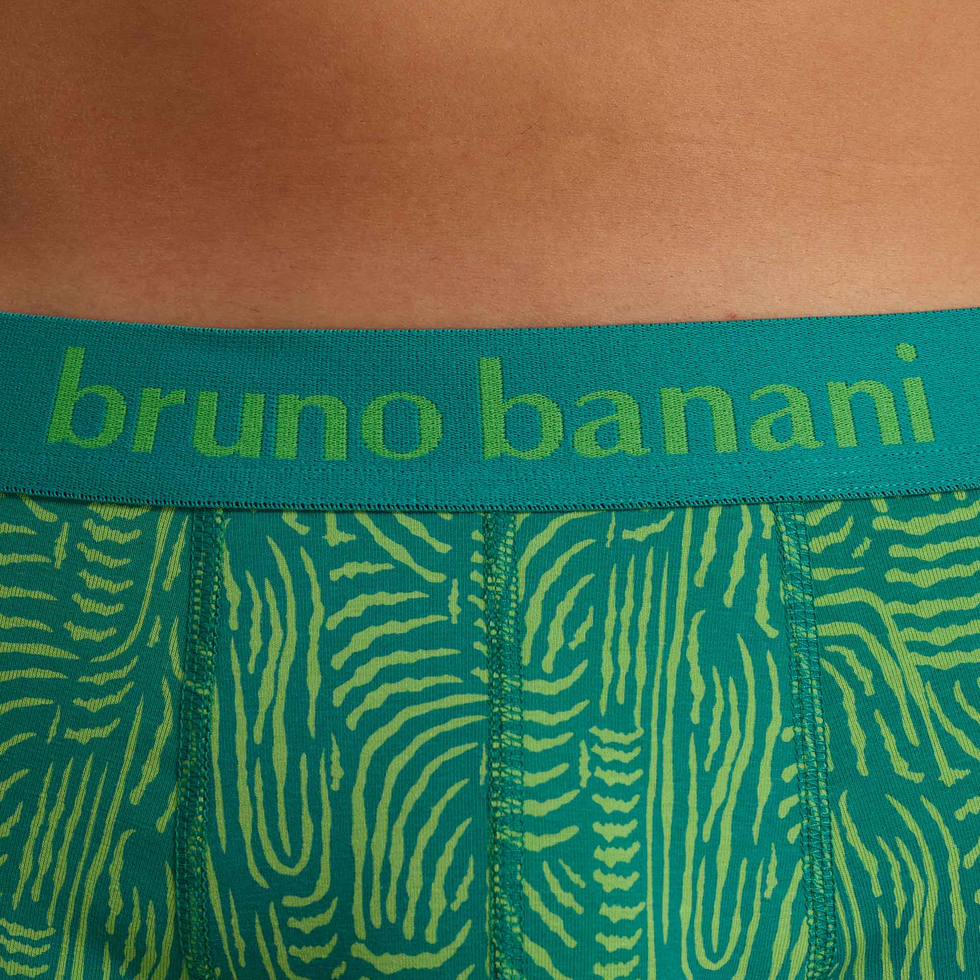 Unterwäsche, Boxer, Streifenmuster, Grün, Elastischer Bund