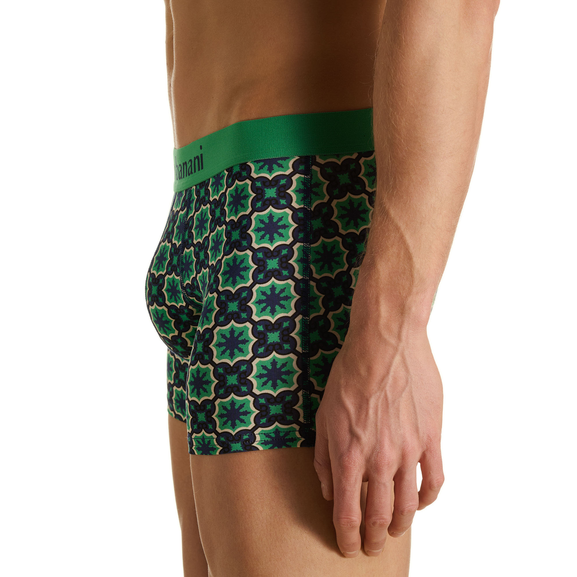 Herren-Boxer, Muster, Grün, Weich, Unterwäsche