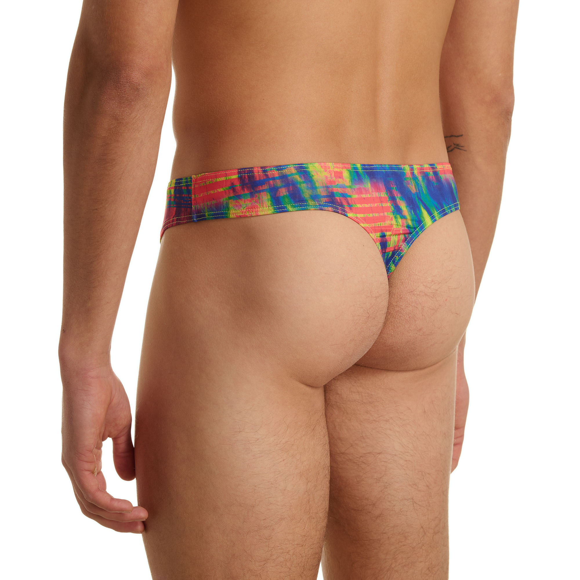 Bikini-Hose, Herrenbikini, Tie-dye Muster, Bauchfreier Schnitt, Schnittslip