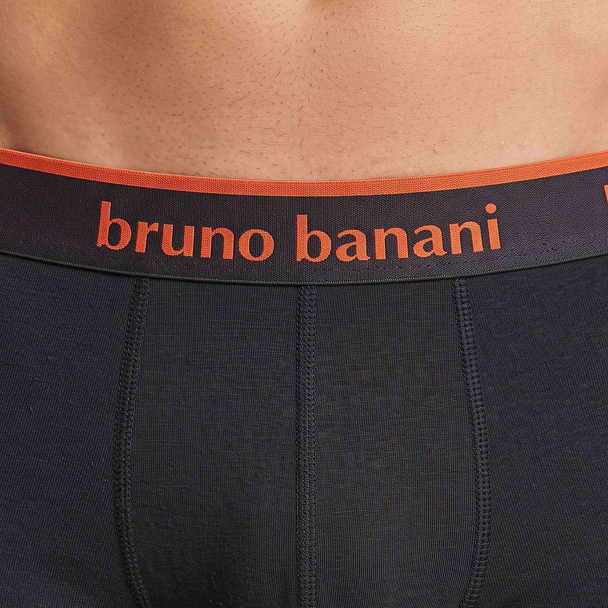 Herren-Boxershorts, Schwarz, Elastischer Bund, Orangefarbener Bund, Baumwollstoff