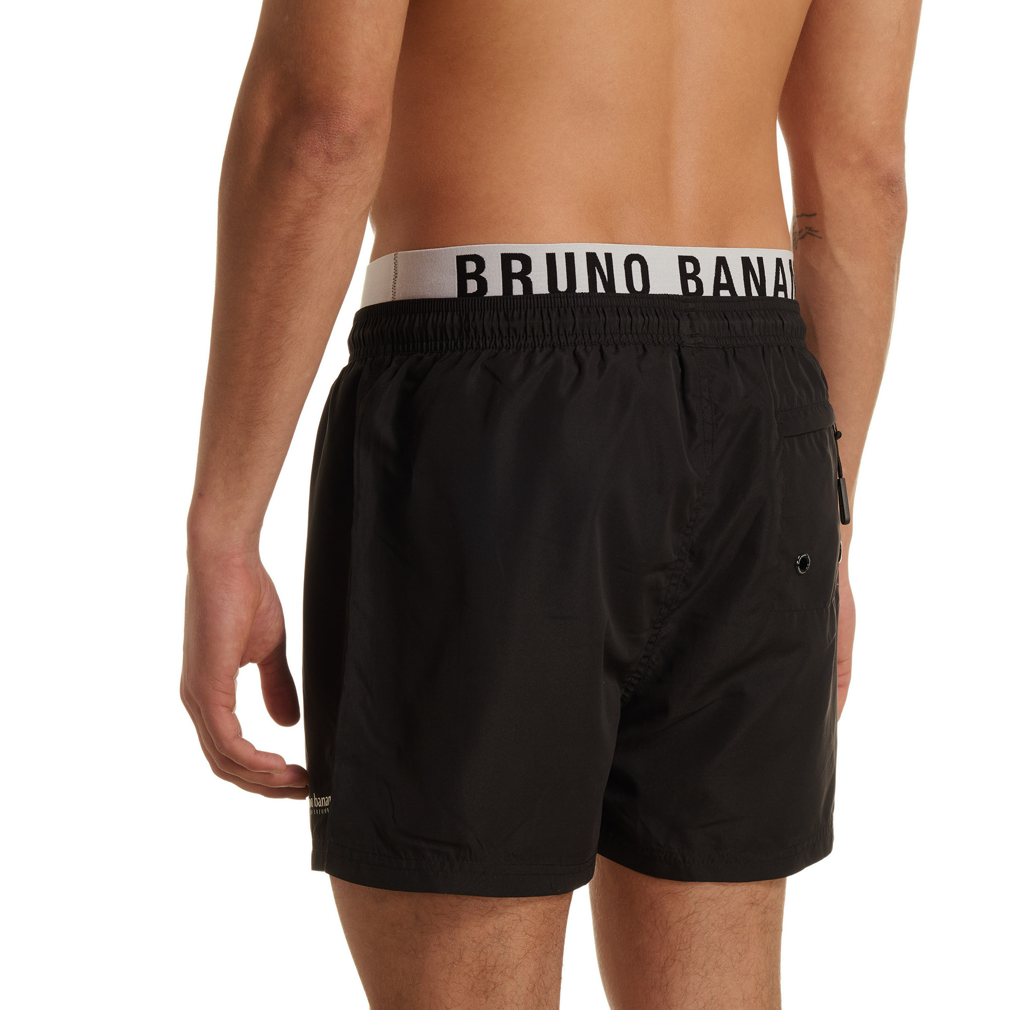 Schwimmshorts, Badeshorts, Schwarz, Gürtelbund, Bruno Banani
