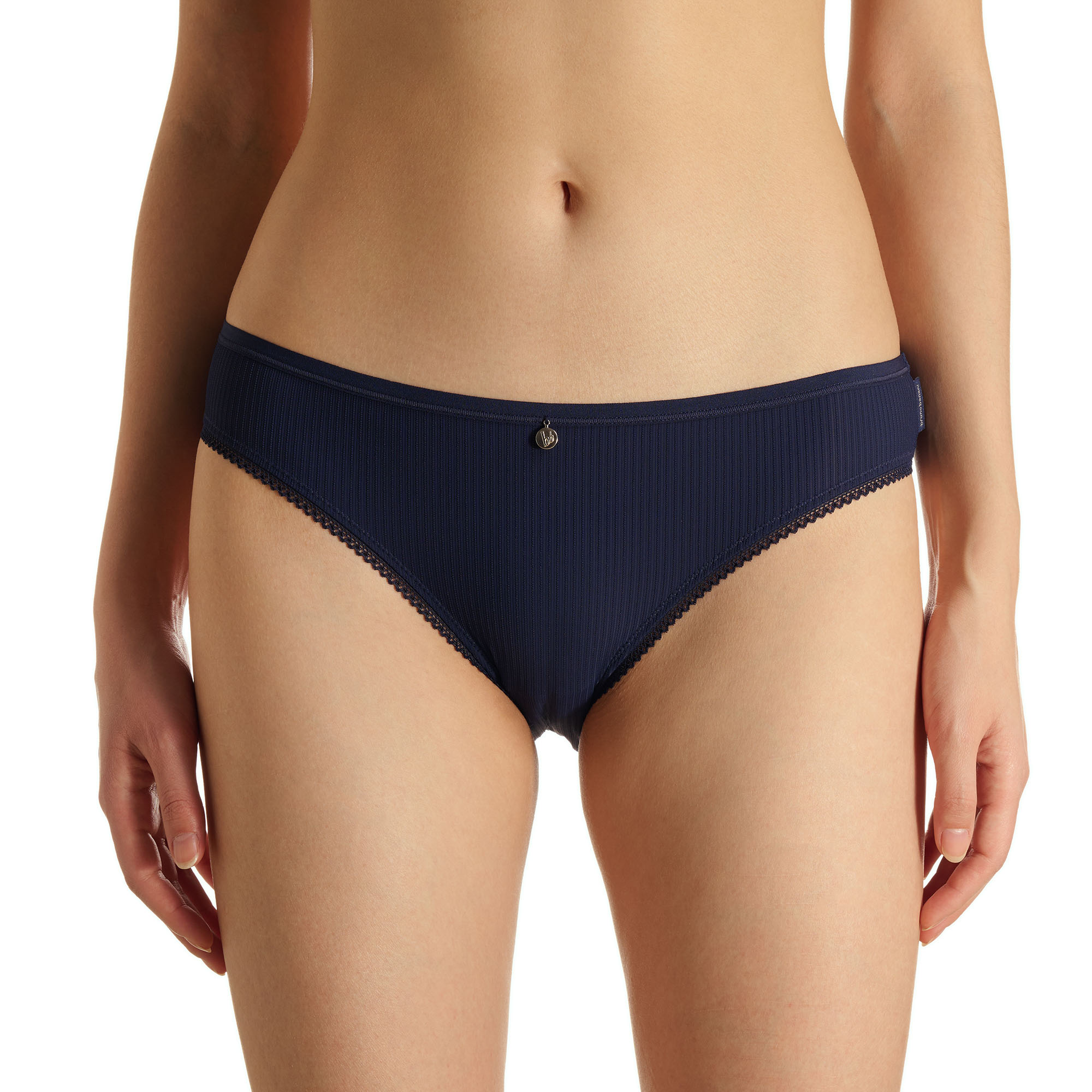 Höschen, Unterwäsche, Navy, Rippstrick, Spitze