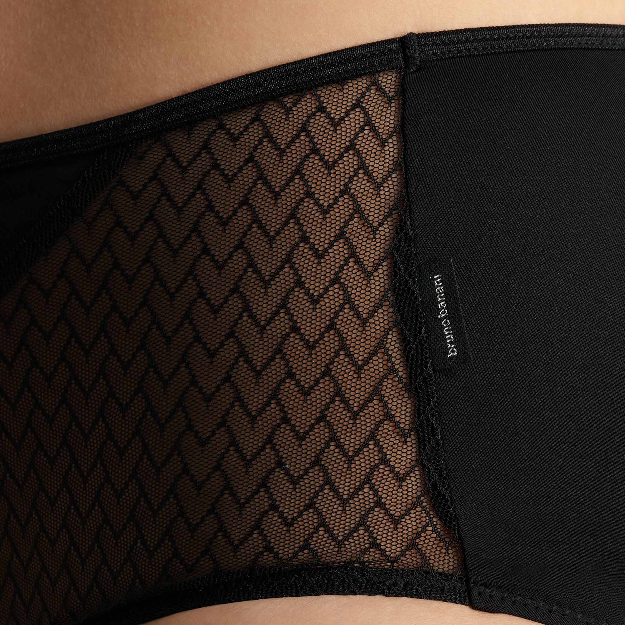 Netzstoff, Mesh, Schwarz, Unterwäsche, Seitenteil