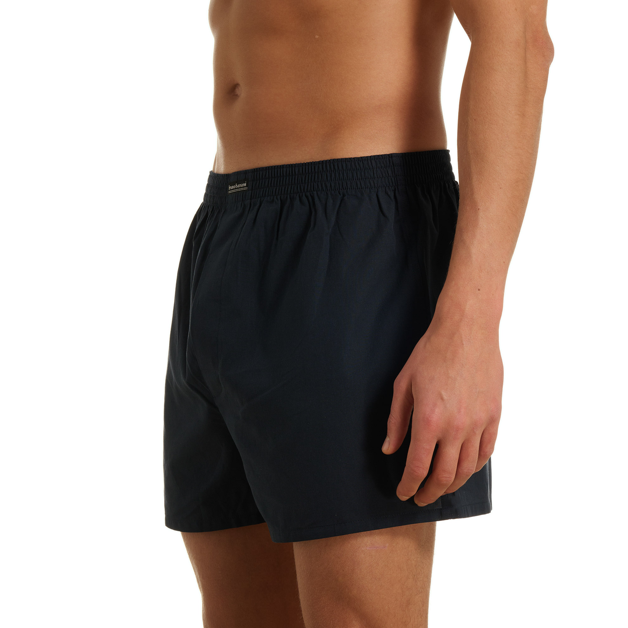 Herren-Shorts, Schwarz, Klettbund, Reine Baumwolle, Sportshorts