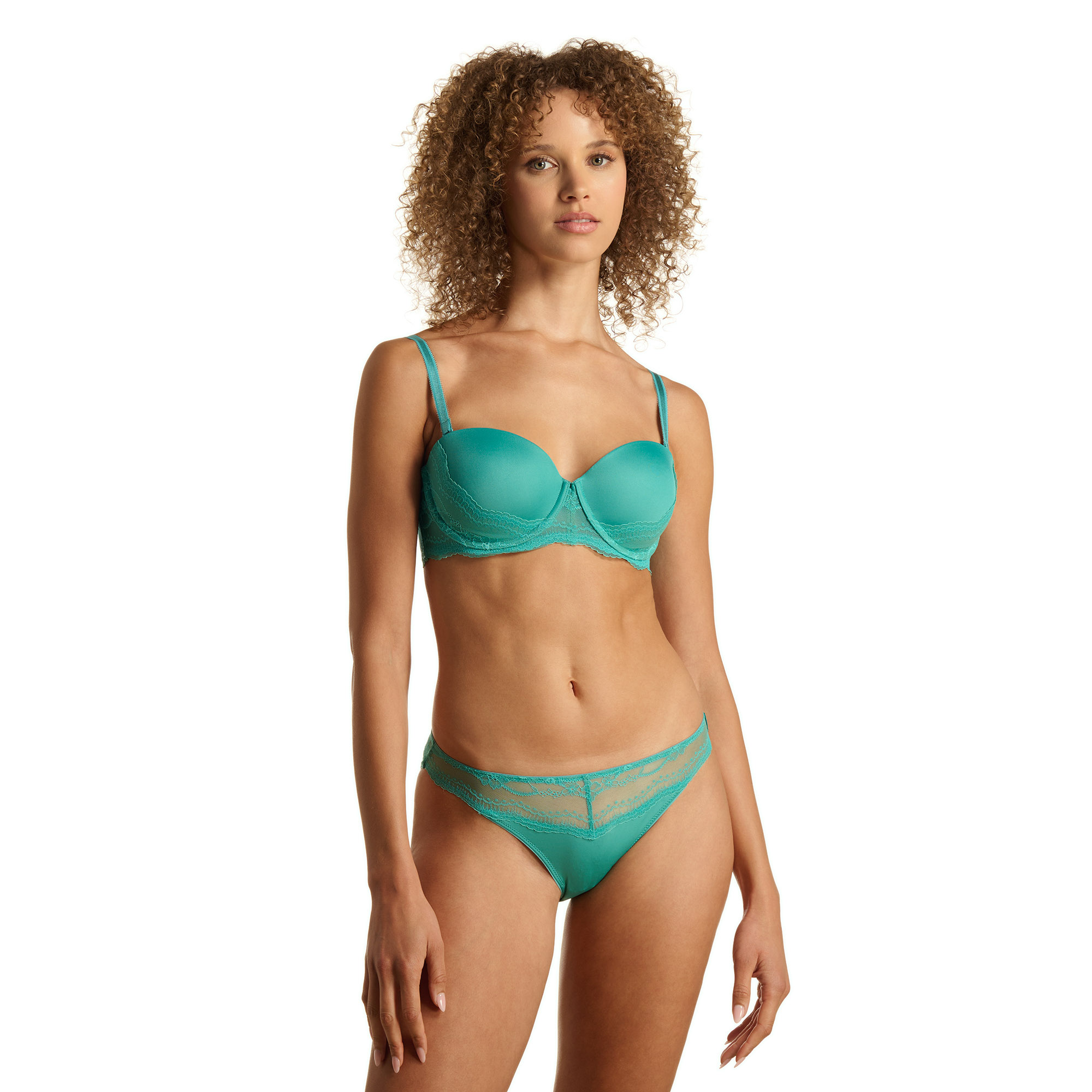 Bralette, Bikini-Set, Türkis, Spitze, Unterwäsche