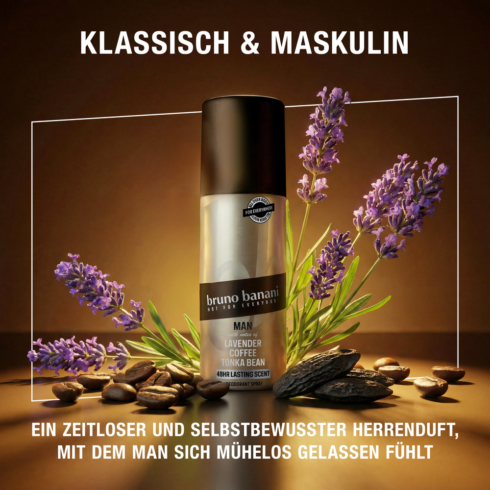 Deo, Mann, Lavendel, Kaffee, Tonka-Bohne
