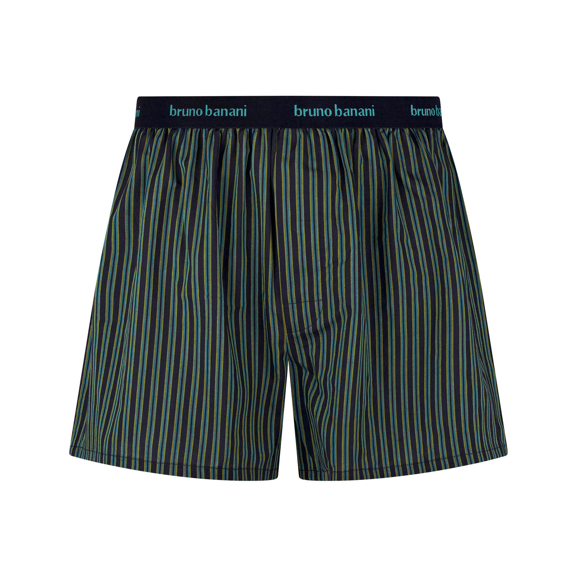Boxer, Kurze Hose, Streifen, elastischer Bund, blau-grüne Streifen