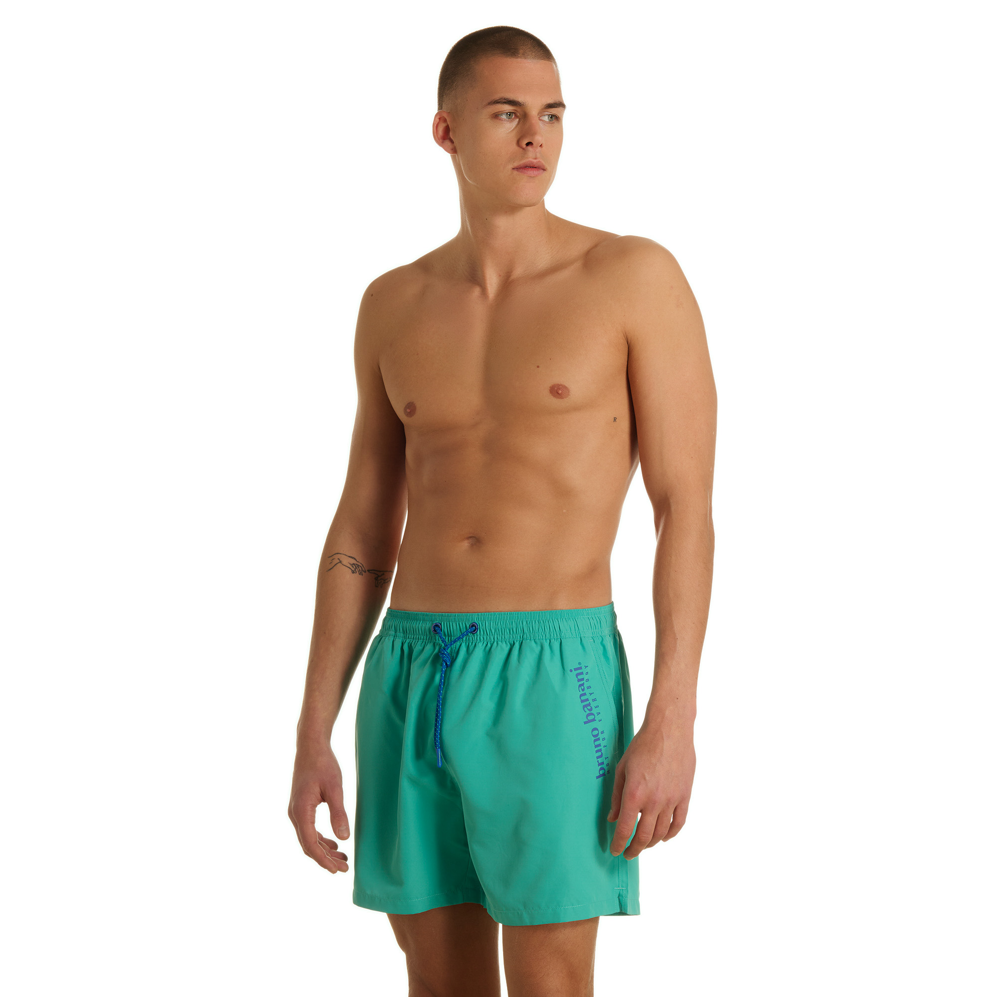 Schwimmshorts, Türkis, Kordelzug, Einfarbig, Strandbekleidung