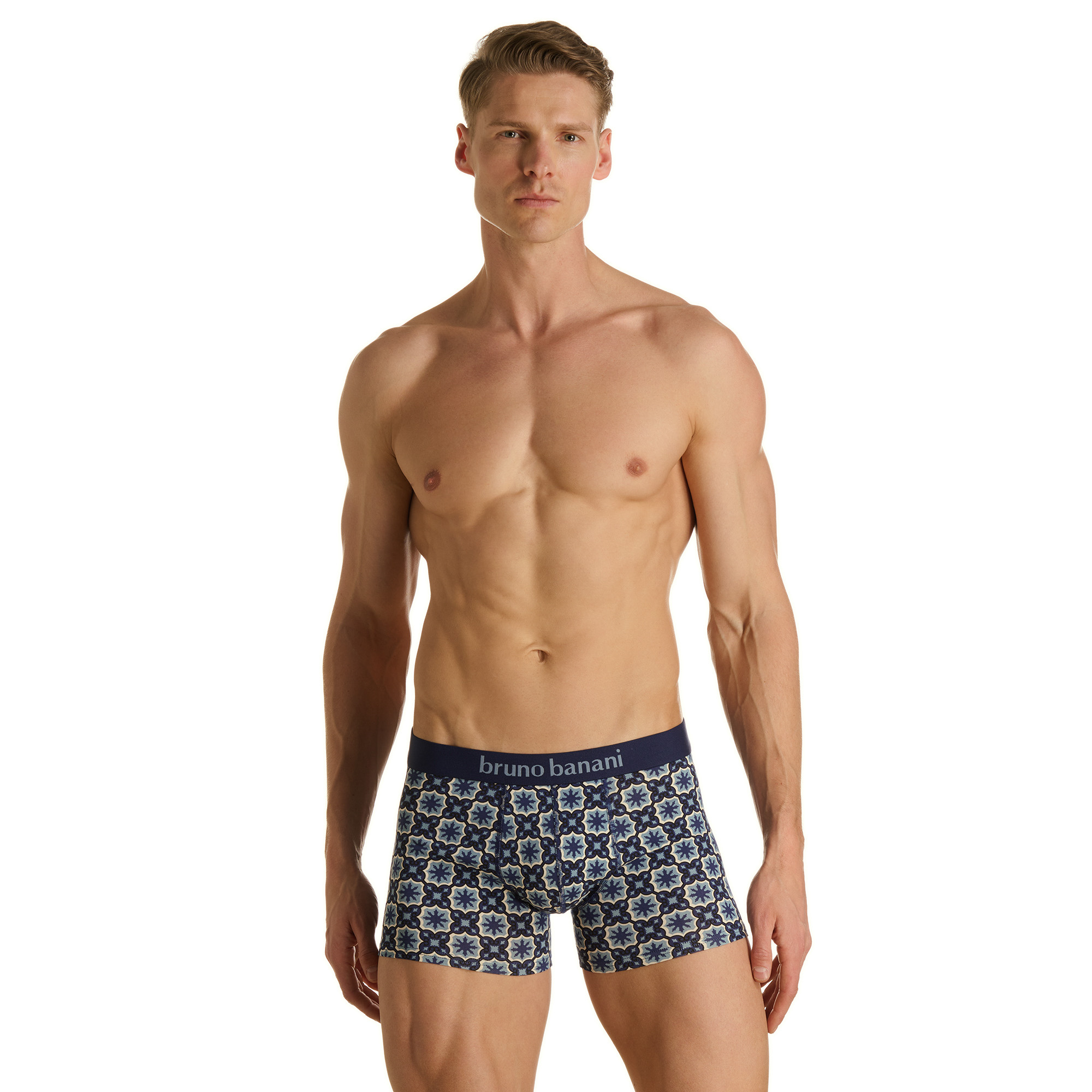 Unterwäsche, Boxer, Muster, Navy, Männer