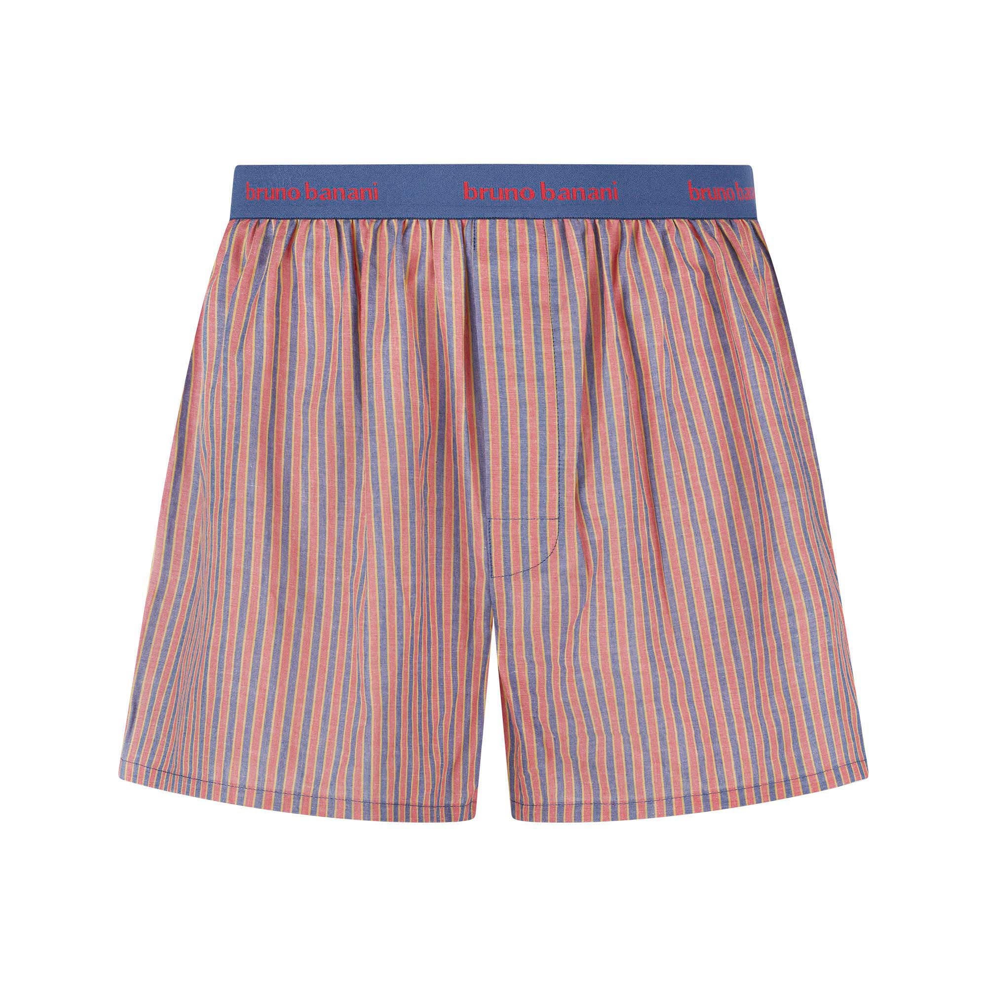 Boxer shorts, Streifenmuster, Rot Blau, Elastischer Bund, Baumwollmischung