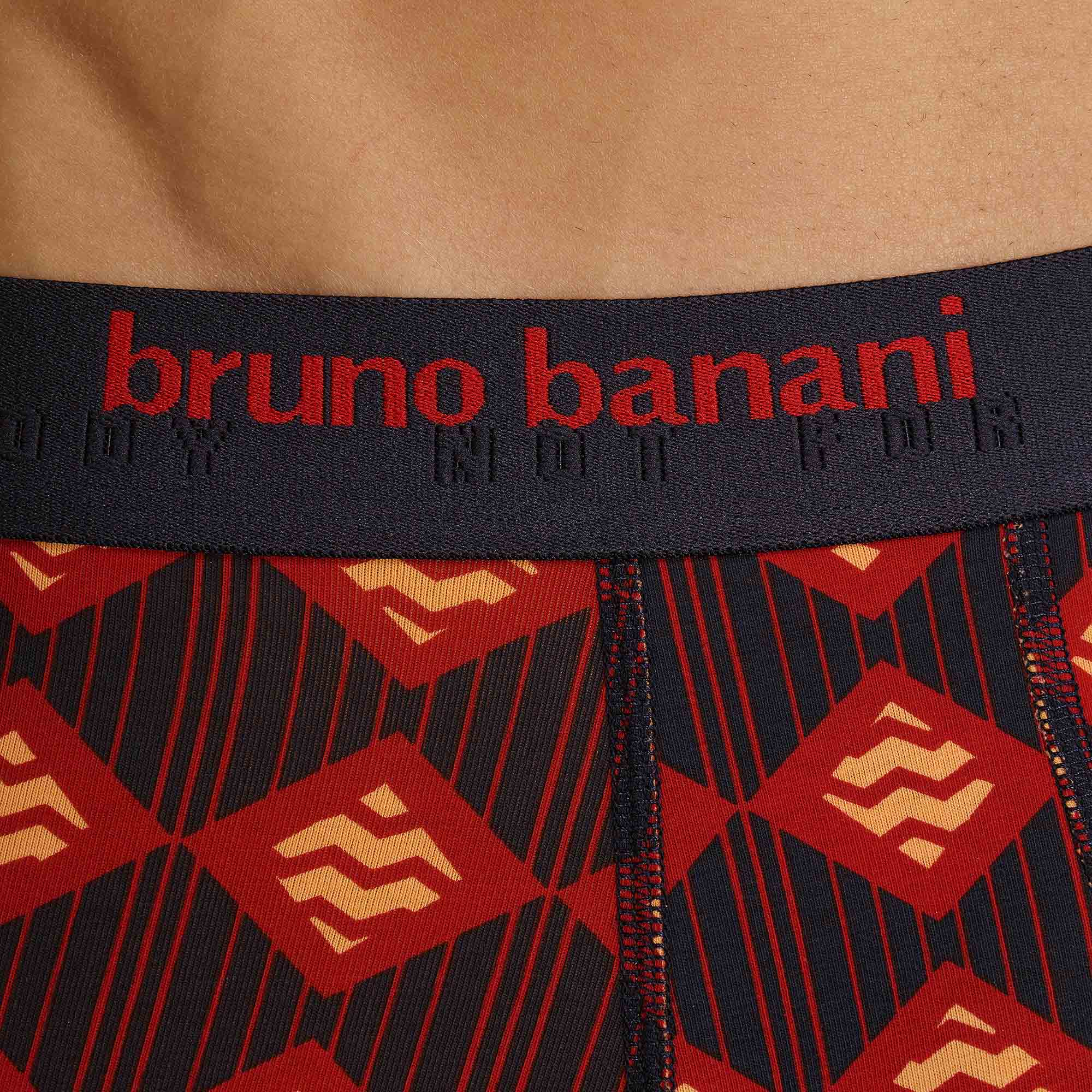 Herren-Boxershorts, Muster, Rot und Schwarz, Elastischer Bund, Stretchmaterial
