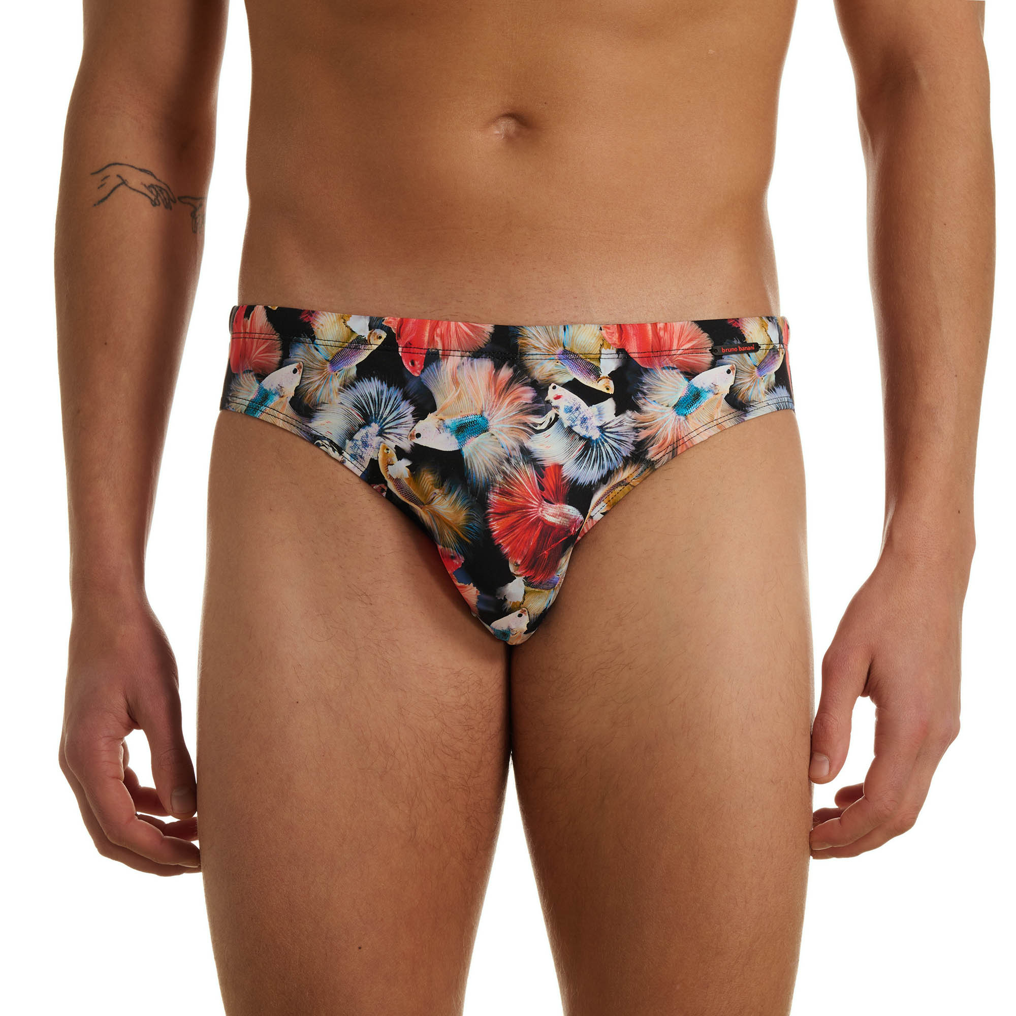 shwimbrief, herren badehose, druckmuster, buntes muster, schmaler bund