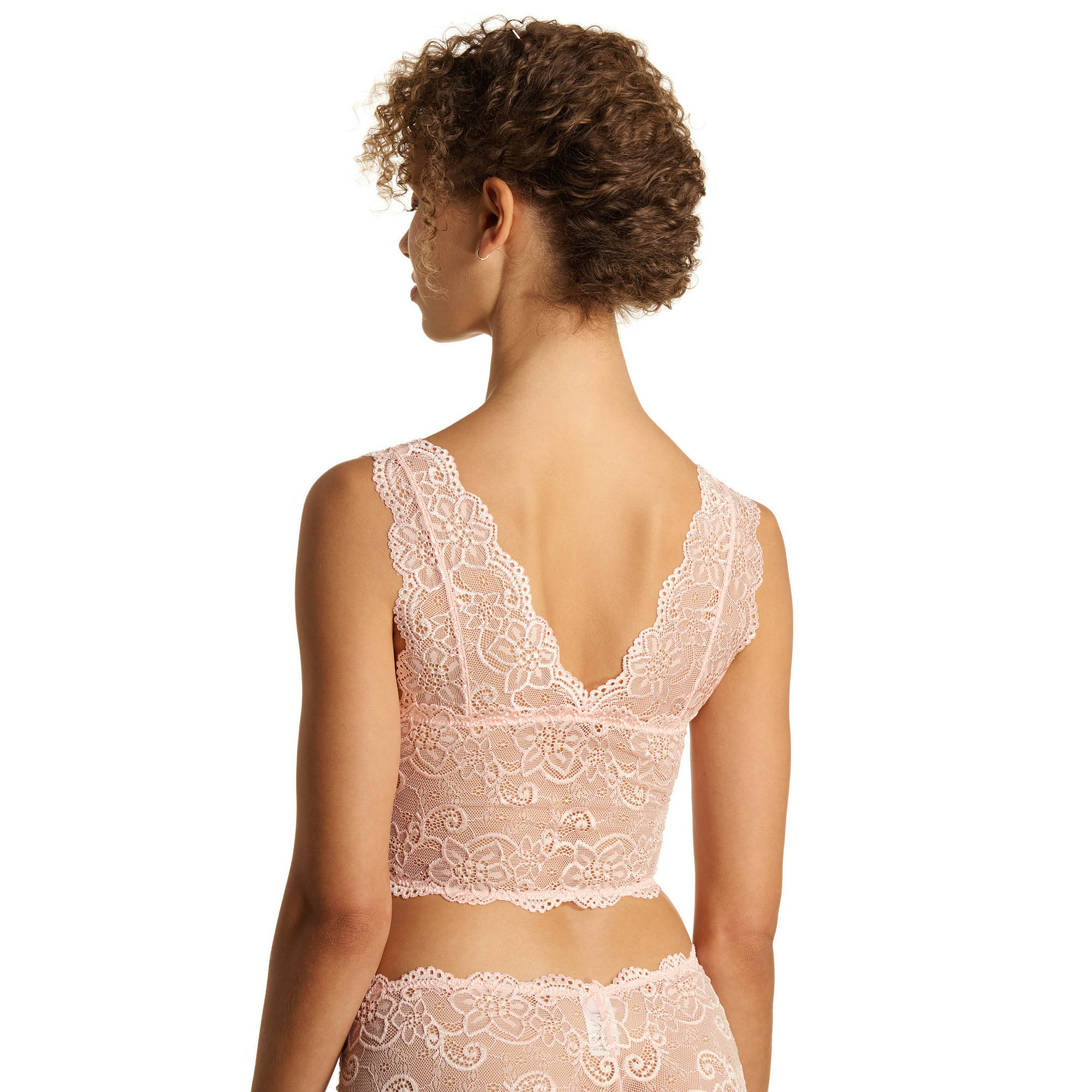 Spitze, Unterwäsche, Top, Rosa, Rückansicht