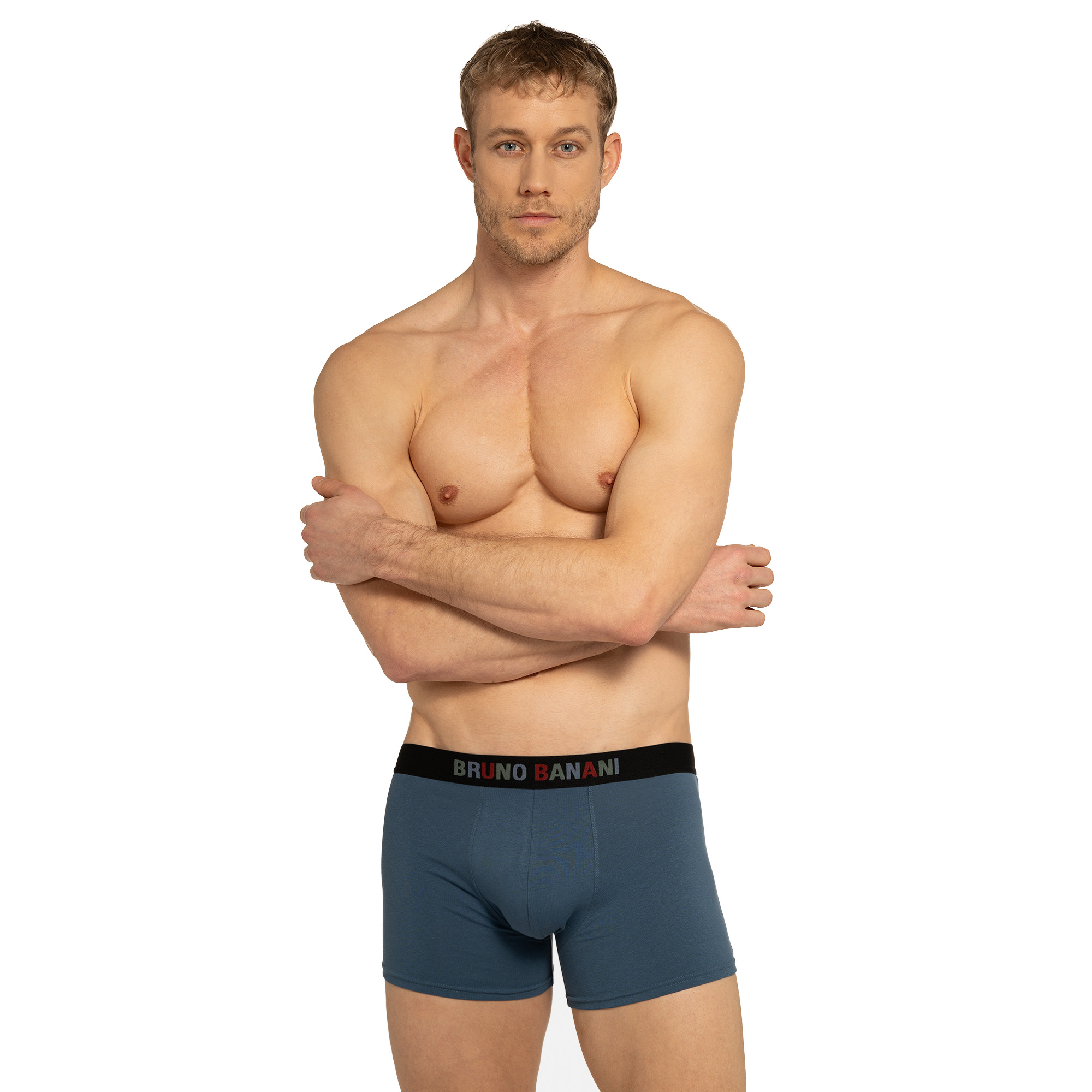 Männer-Boxer, Boxershort, Unterwäsche, Blaue Boxershorts, Gummibund, Unterwäsche, Boxer, Boxer-Shorts, Baumwolle, unifarben