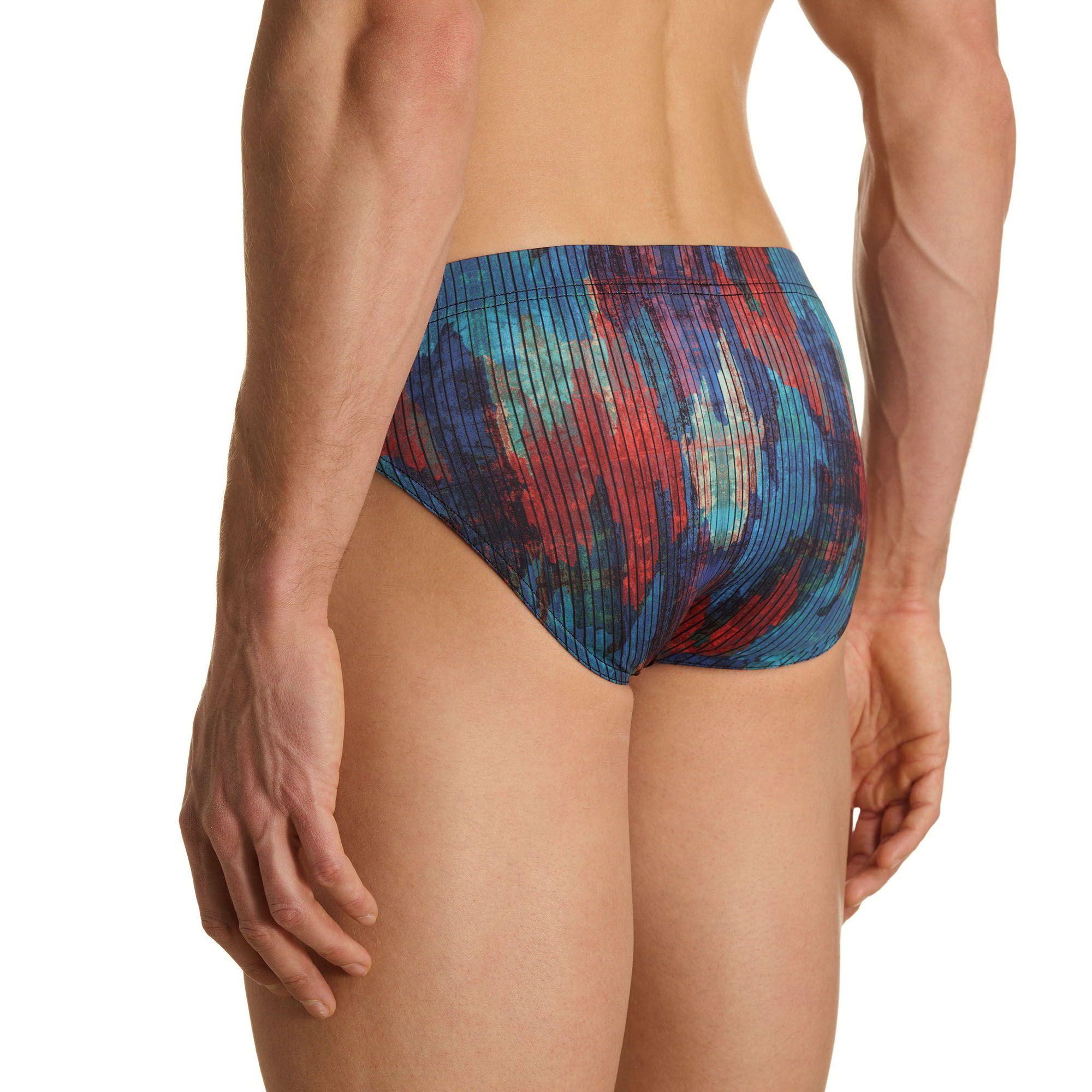 Badehose, Kurzformat, Print, Mehrfarbig, Hoch geschnitten