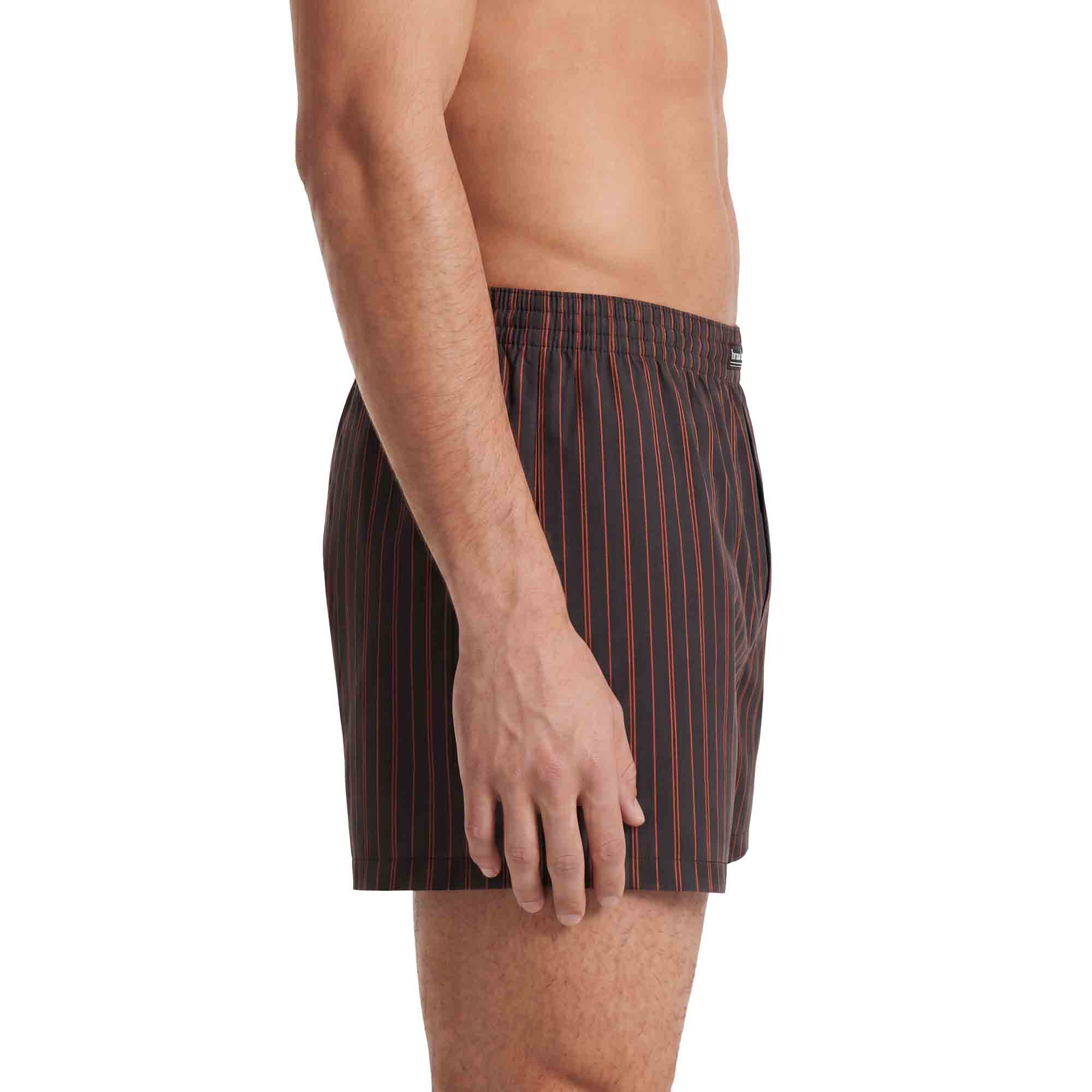 Herren-Boxershorts, Dunkelgrau, Nadelstreifen, Elastischer Bund