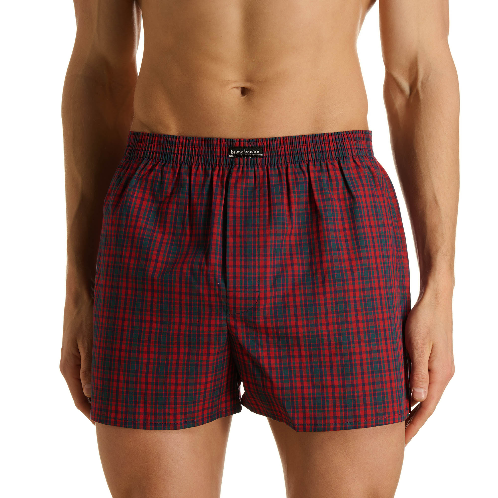 Boxershorts, Karomuster, Rot/blau, Elastischer Bund, Herrenunterwäsche