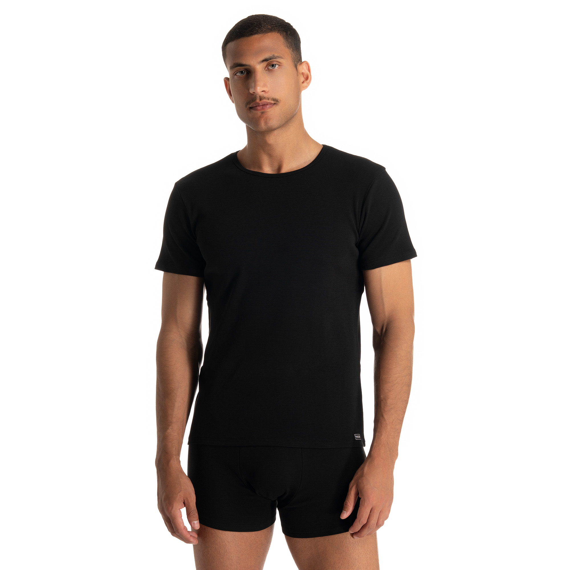 Shirt Fine Rib O-Neck T-shirt, Kurze Hosen, Erwachsener, Mann, Person