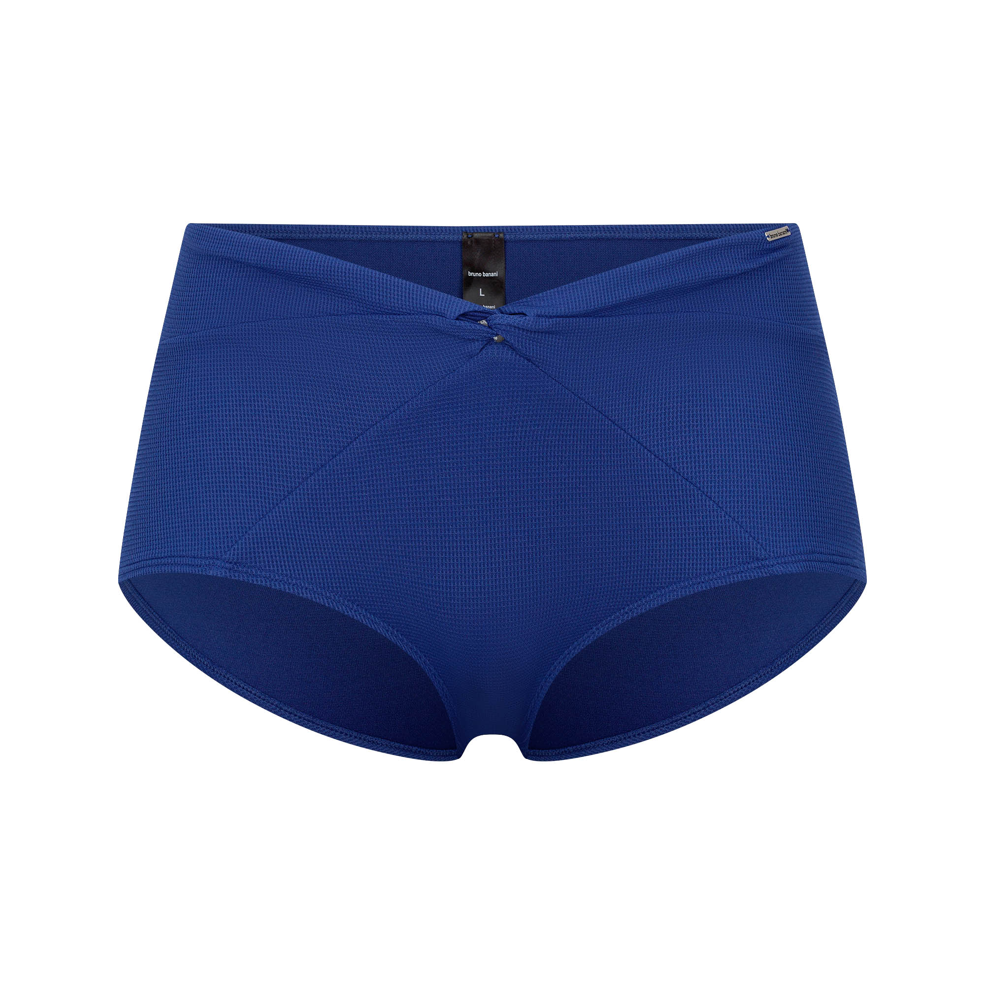 Bademode, Badehose, hohe Taille, Blau, Texturiertes Material