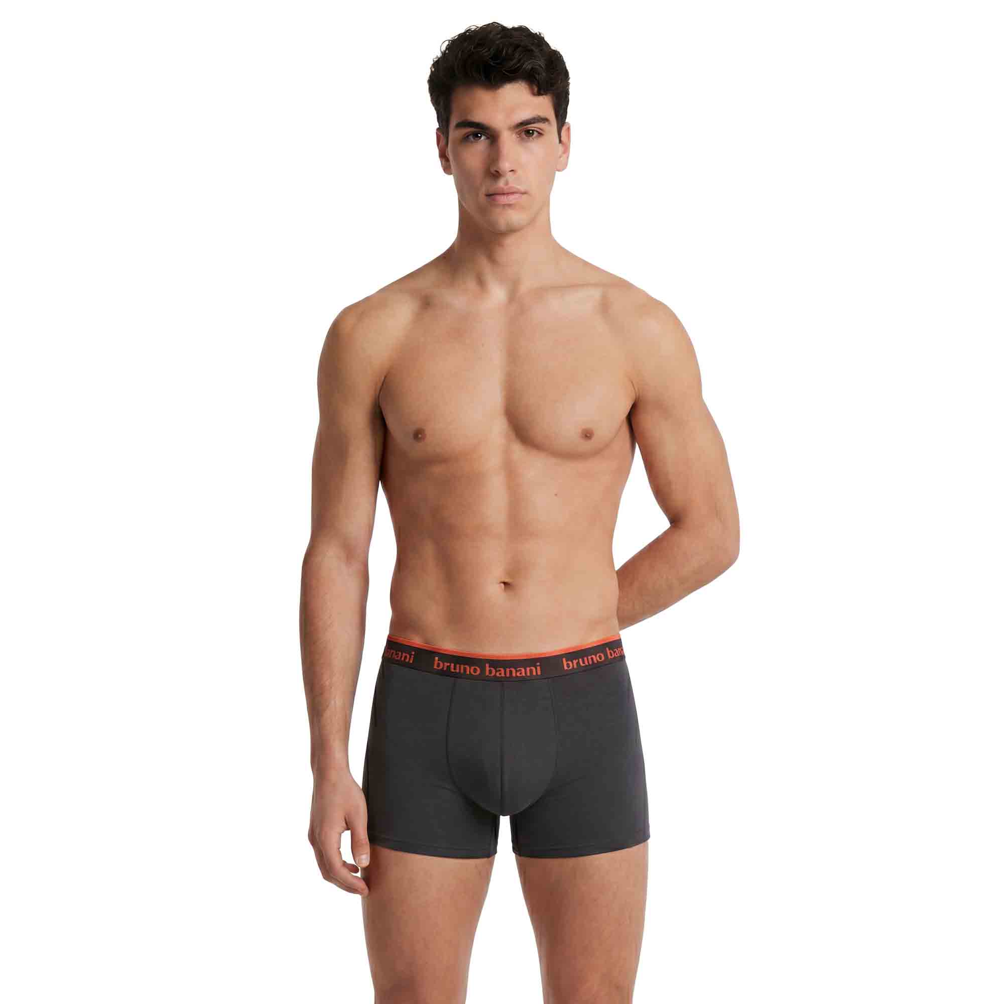 Herren-Boxershorts, Anthrazit, Elastischer Bund, Logobund