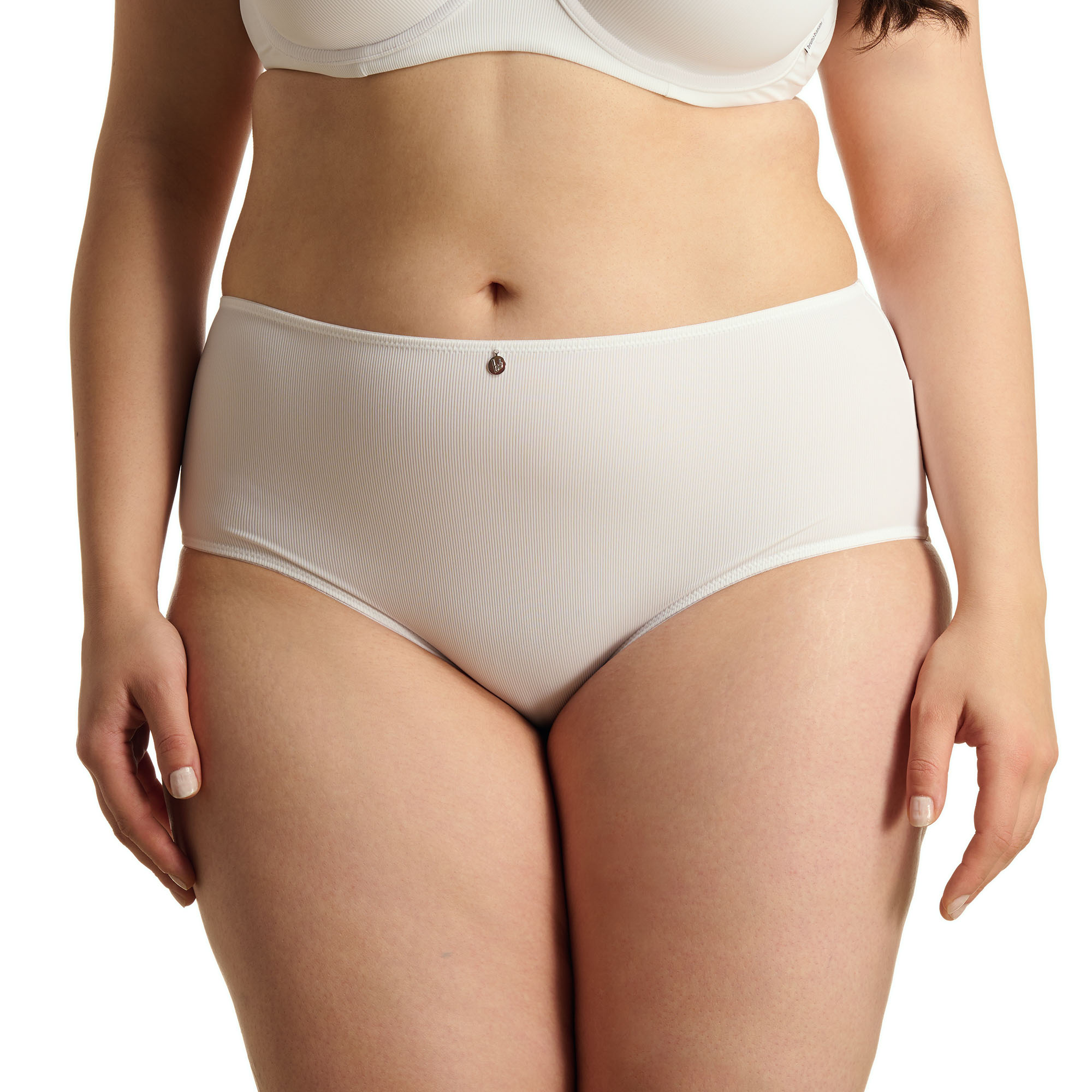 Bikinihose, Unterwäsche, Rippstrick, Hoch taillierte, Beige