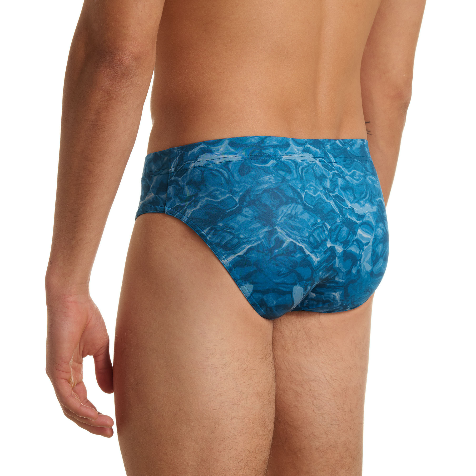 Bademode, Männer Slip, Blaues Muster, Schwimmhose, Kleiner Beinbedeckung