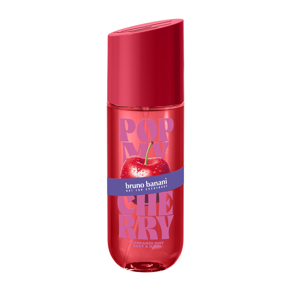 Körperduft, Duftspray, rote Flasche, Kirsche, Apfelgrafik